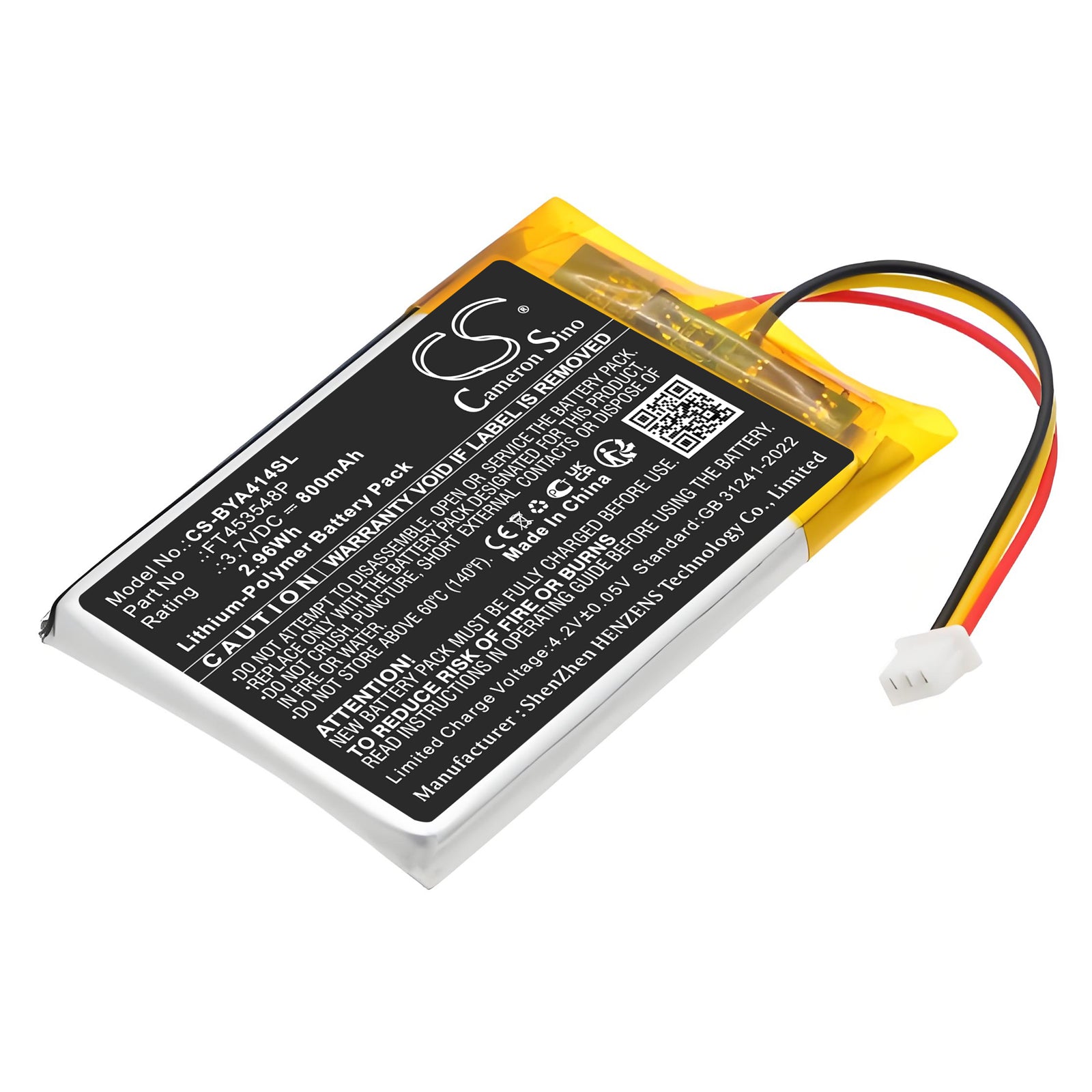 3.7V, Li-Polymer, 800mAh, Battery fits Babymoov A014414, A014415, 2.96Wh BabyPhone Cameron Sino Technology Limited