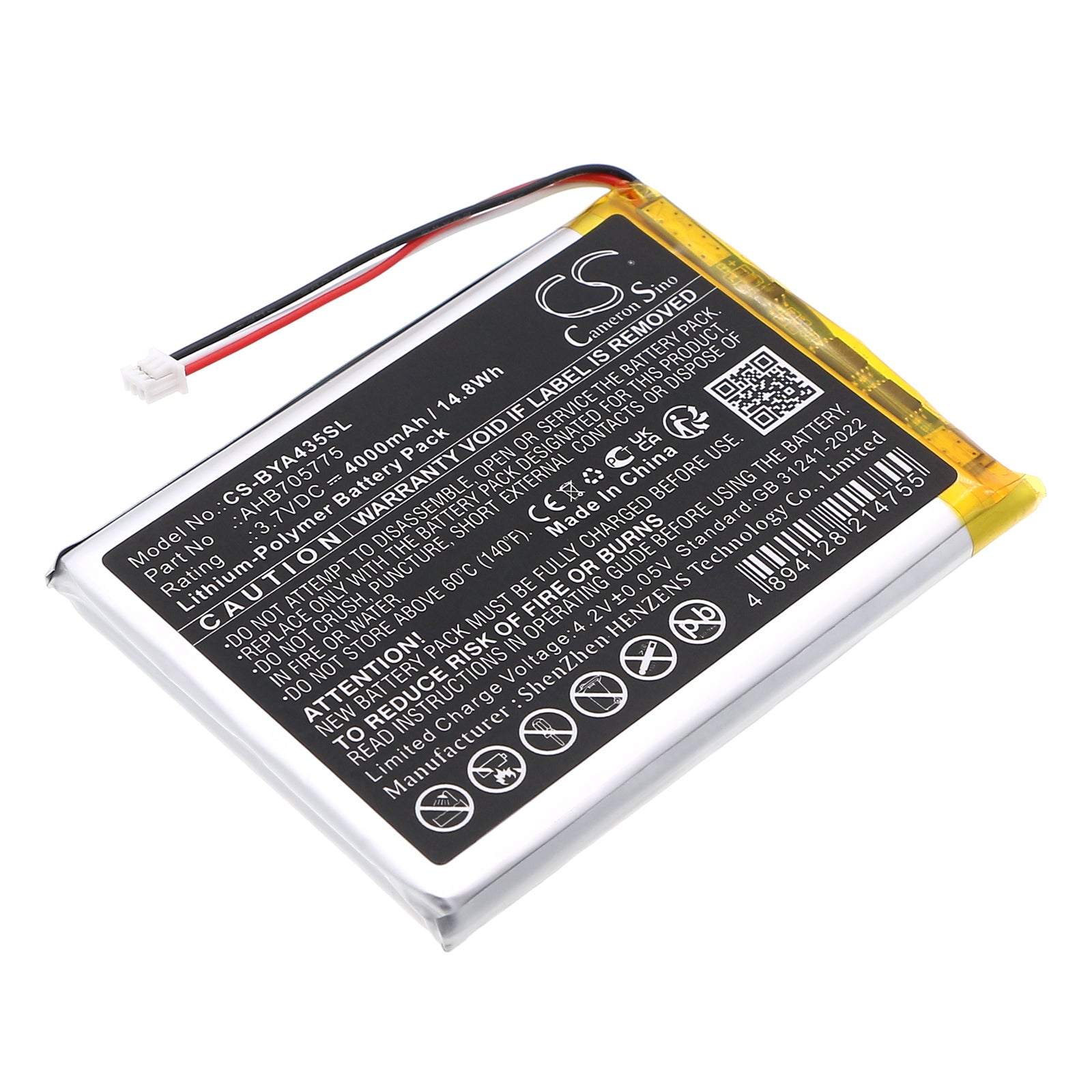 3.7V, Li-Polymer, 4000mAh, Battery fits Babymoov A014426, A014433, 14.8Wh BabyPhone Cameron Sino Technology Limited