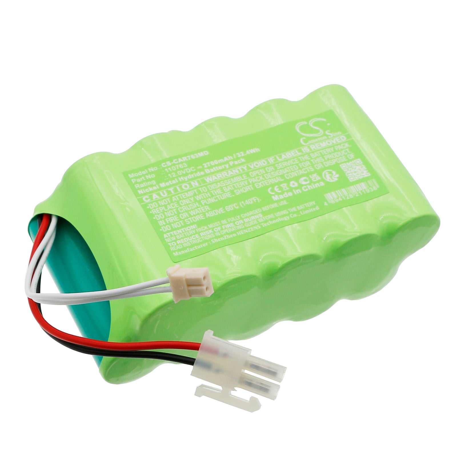 12V, Ni-MH, 2700mAh, Battery fits Cardioline ECG ELAN UP-CP-I, 32.4Wh Medical Cameron Sino Technology Limited