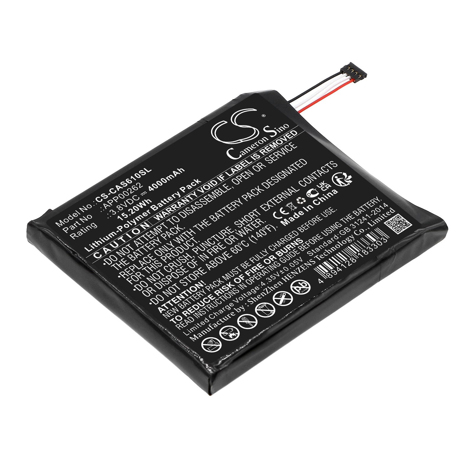 Li-Polymer, Mobile, SmartPhone Battery fits Cat S61, Caterpillar S61, 3.8V, 4000mAh Mobile, SmartPhone Cameron Sino Technology Limited