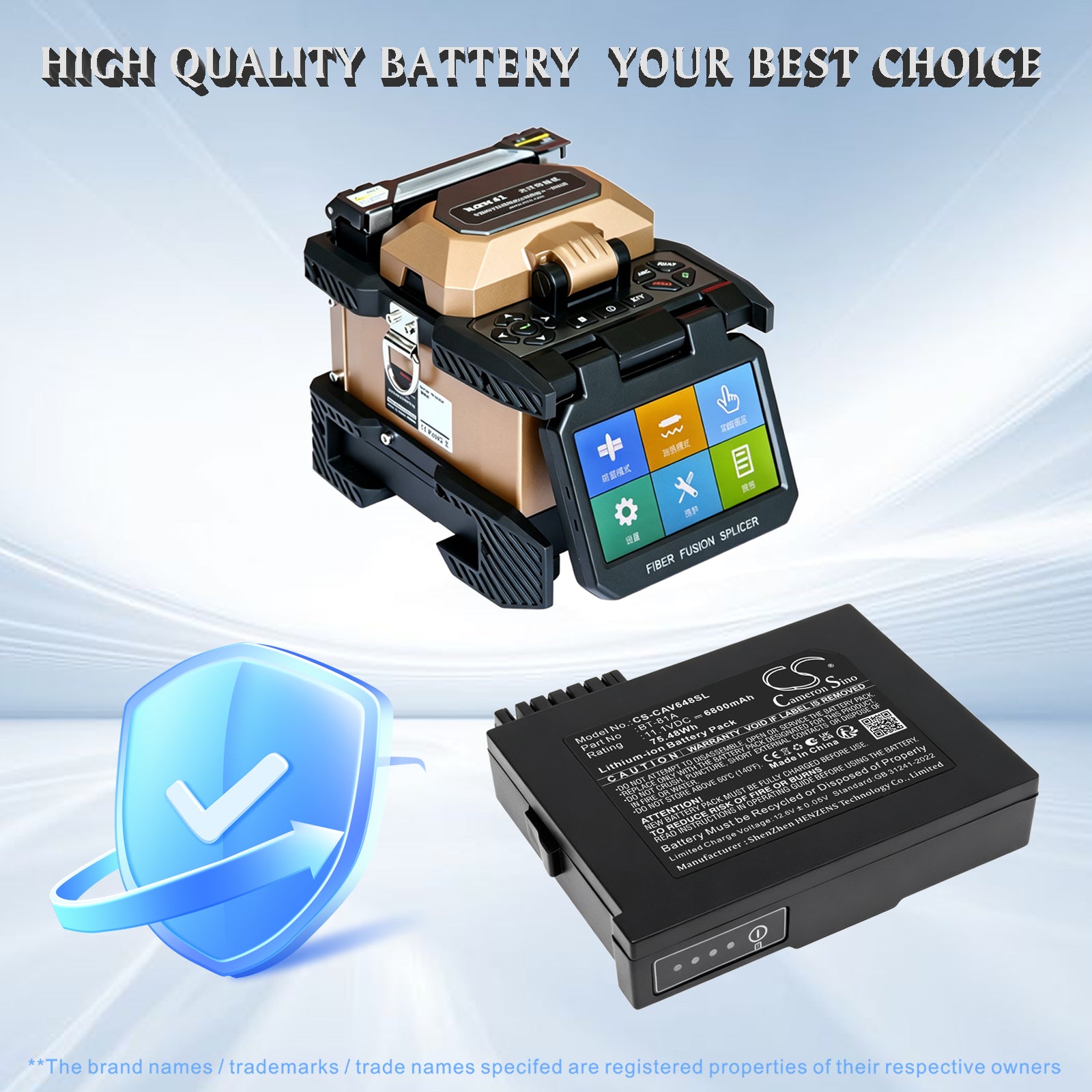 11.1V, Li-ion, 6800mAh, Battery fits CETC AV6481, 75.48Wh Equipment, Survey, Test Cameron Sino Technology Limited