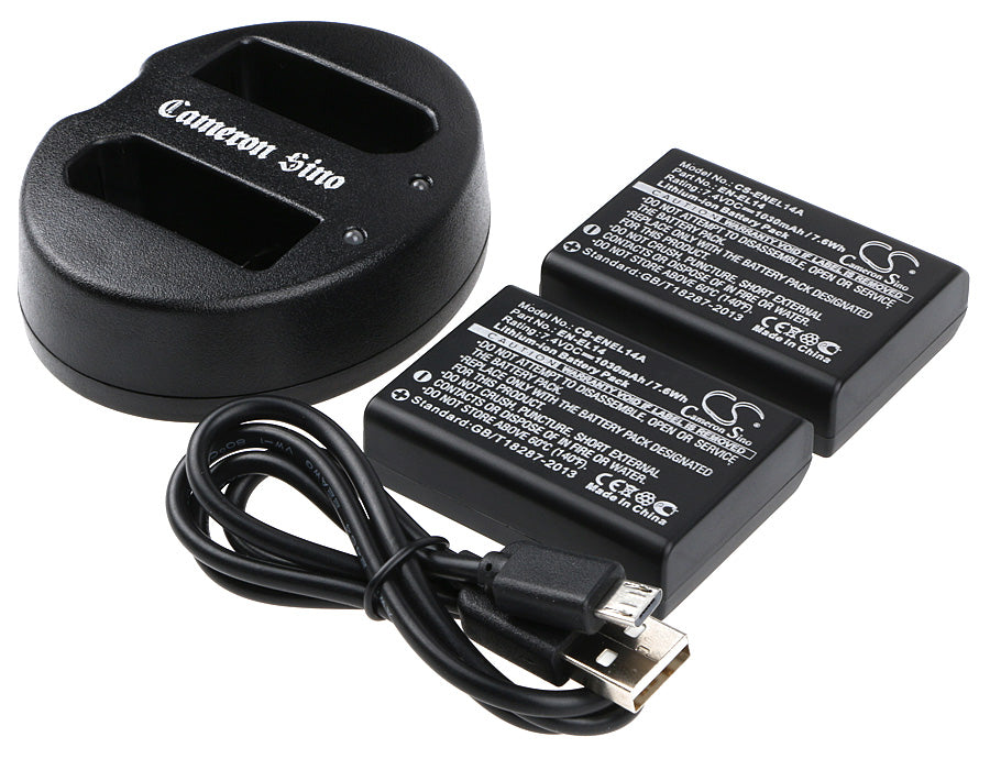 Nikon Coolpix Compatible Battery and USB Charging Set - Includes 2 CS-ENEL14A, 1 DF-ENEL14UH, and USB Cable Cosmetic Mirror Cameron Sino Technology Limited