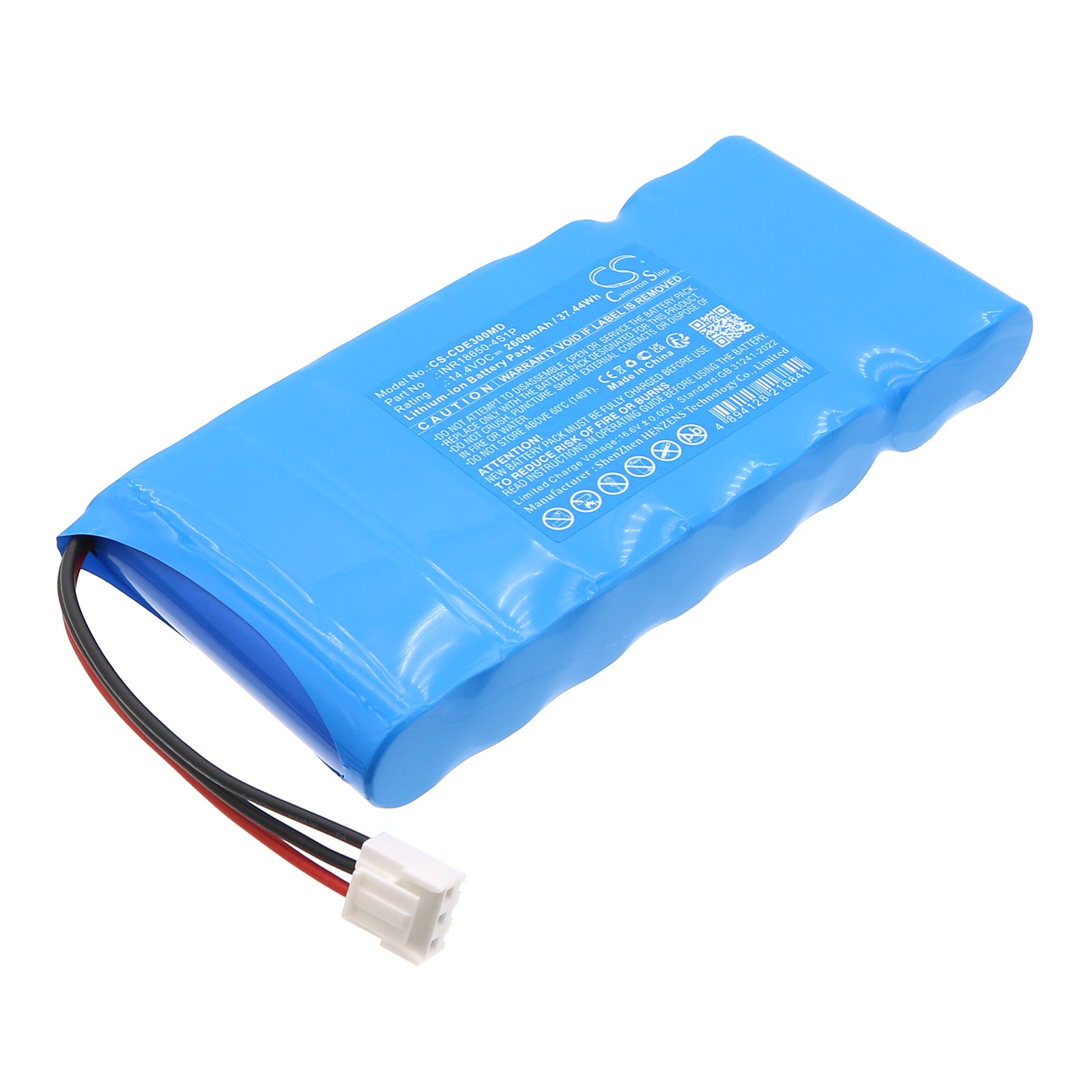 14.4V, Li-ion, 2600mAh, Battery fits Cardio E3, 37.44Wh Medical Cameron Sino Technology Limited