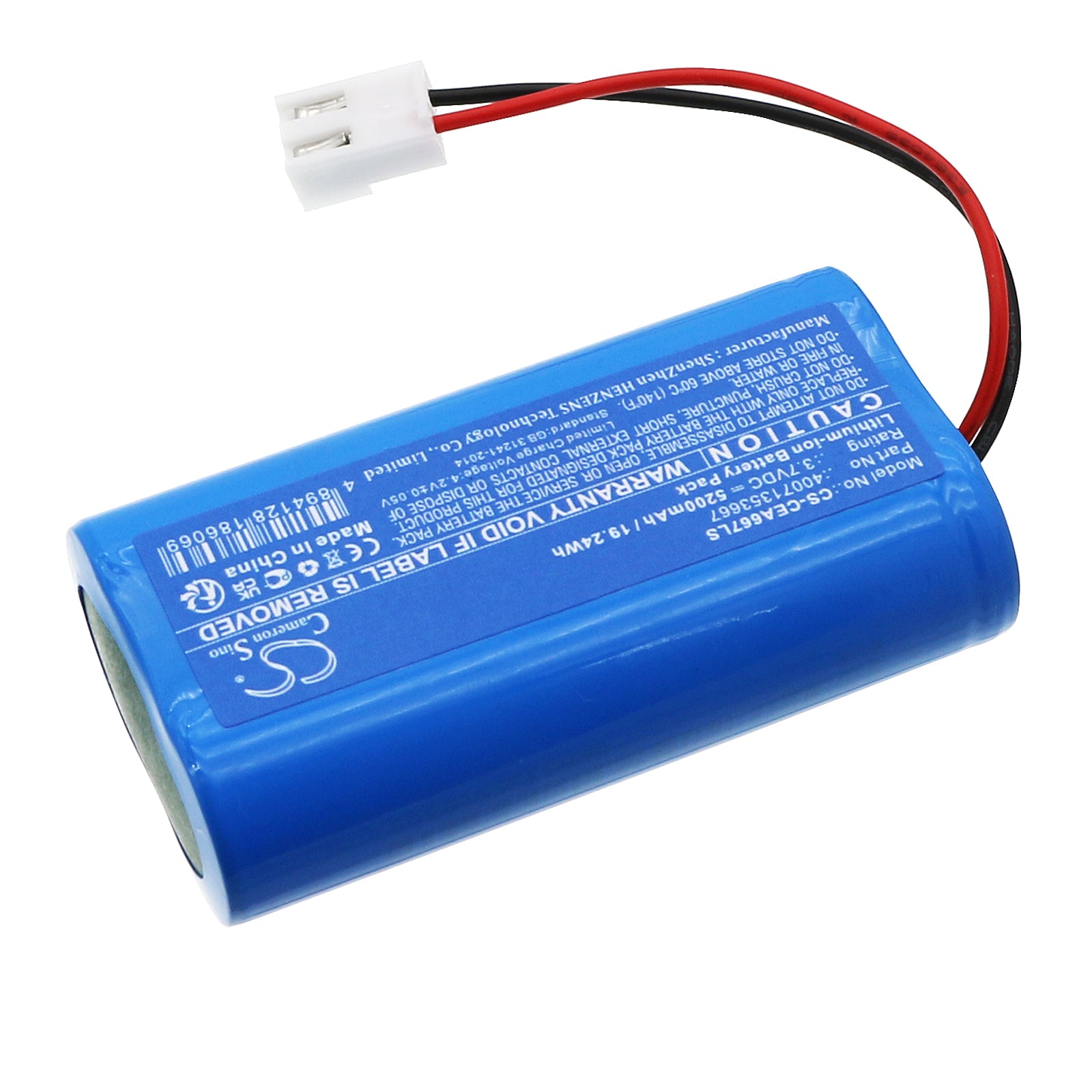 3.7V, Li-ion, 5200mAh, Battery fits Eaton CRYSTALWAY, GUIDELED, 19.24Wh Emergency Lighting Cameron Sino Technology Limited