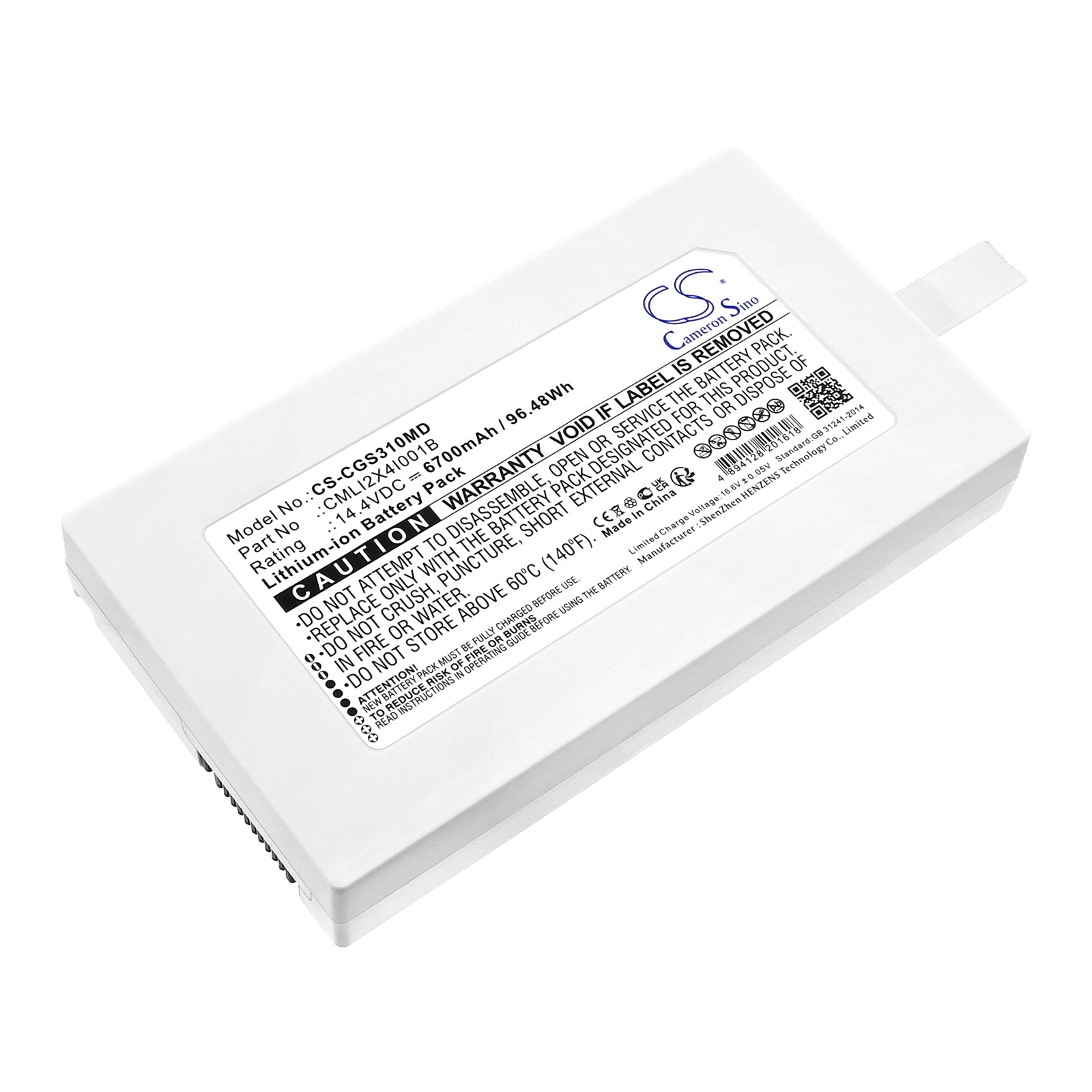 Li-ion, Medical Battery fits Comen V3, V3a, 14.4V, 6700mAh Medical Cameron Sino Technology Limited