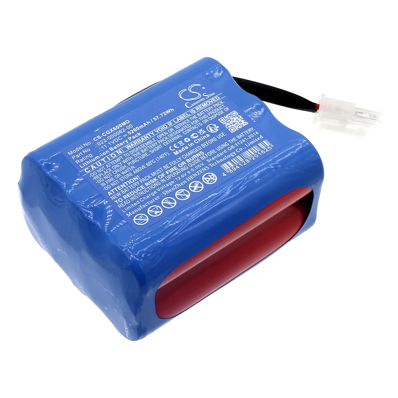 Li-ion, Medical Battery fits Comen Ax-600, 11.1V, 5200mAh Medical Cameron Sino Technology Limited