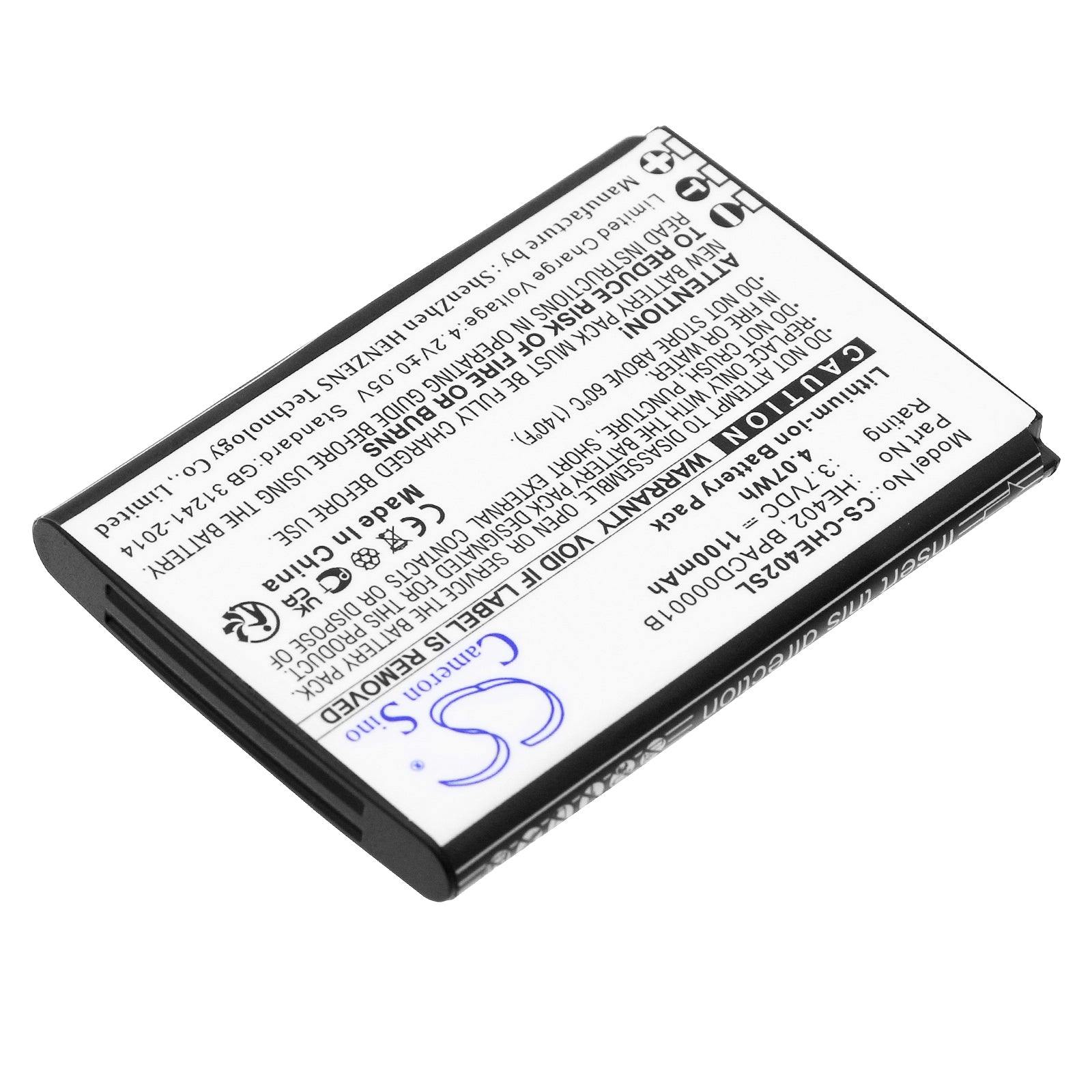 Li-ion, Mobile, SmartPhone Battery fits Cingular Attea211101, Flex, 3.7V, 1100mAh Mobile, SmartPhone Cameron Sino Technology Limited