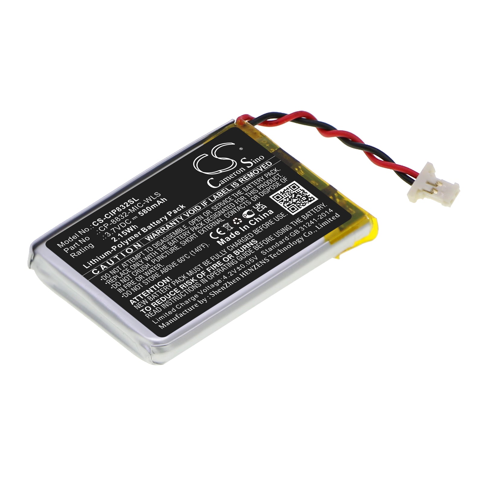 Li-Polymer, Communication & Conferencing Battery fits Cisco Cp-8832 Wireless Expansion Mic, 3.7V, 580mAh Communication & Conferencing Cameron Sino Technology Limited