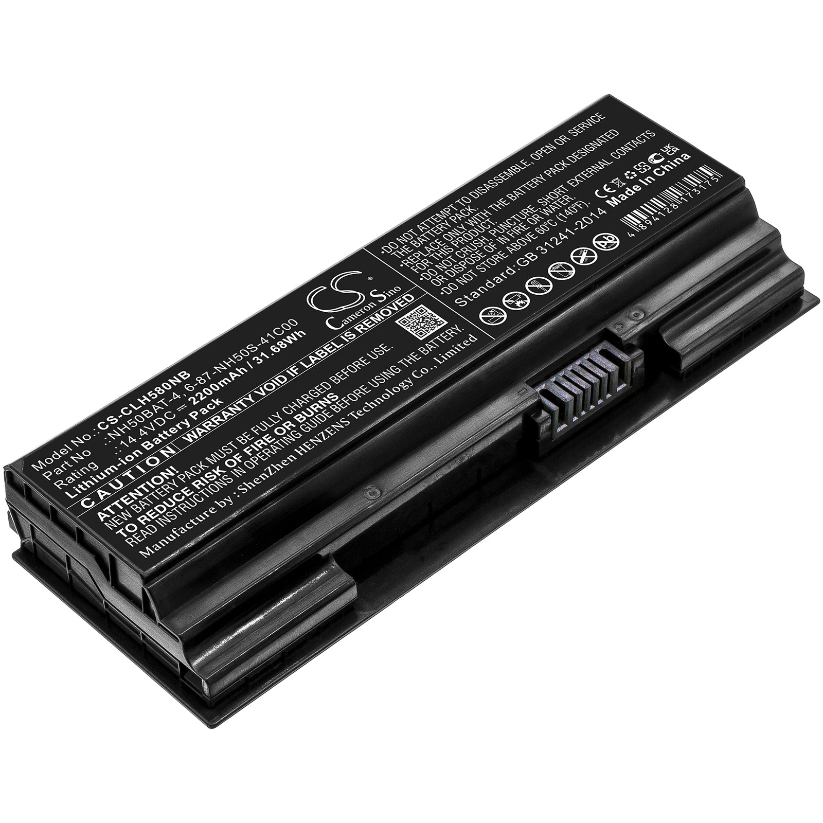 Li-ion, Notebook, Laptop Battery fits Clevo Nh50ed, Nh50ra, 14.4V, 2200mAh Notebook, Laptop Cameron Sino Technology Limited
