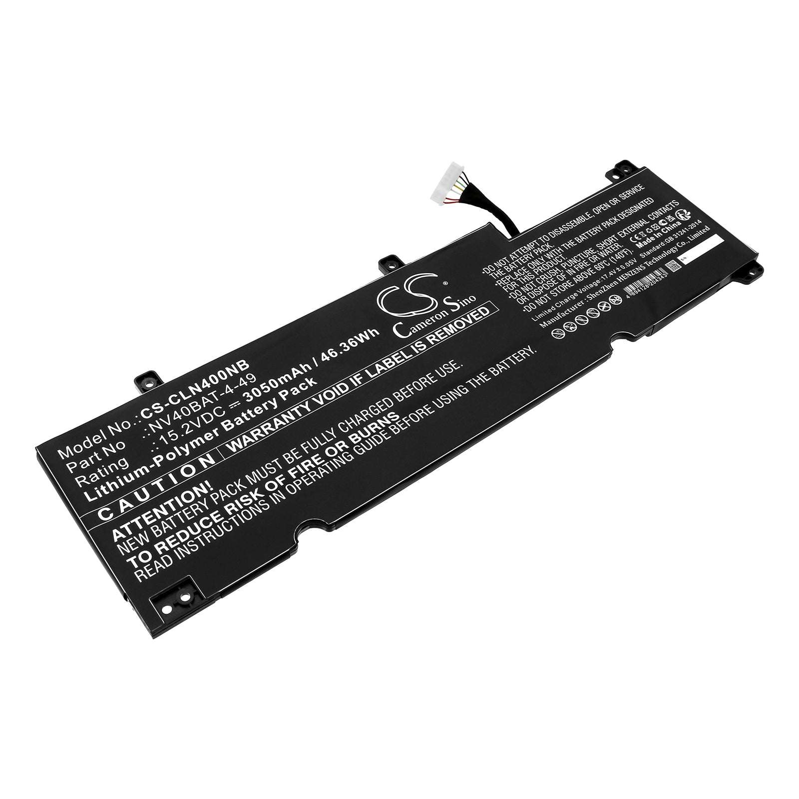 Li-ion, Notebook, Laptop Battery fits Schenker Xmg Core 14, Tuxedo Book Xp14 Gen 12, 15.2V, 3050mAh Notebook, Laptop Cameron Sino Technology Limited
