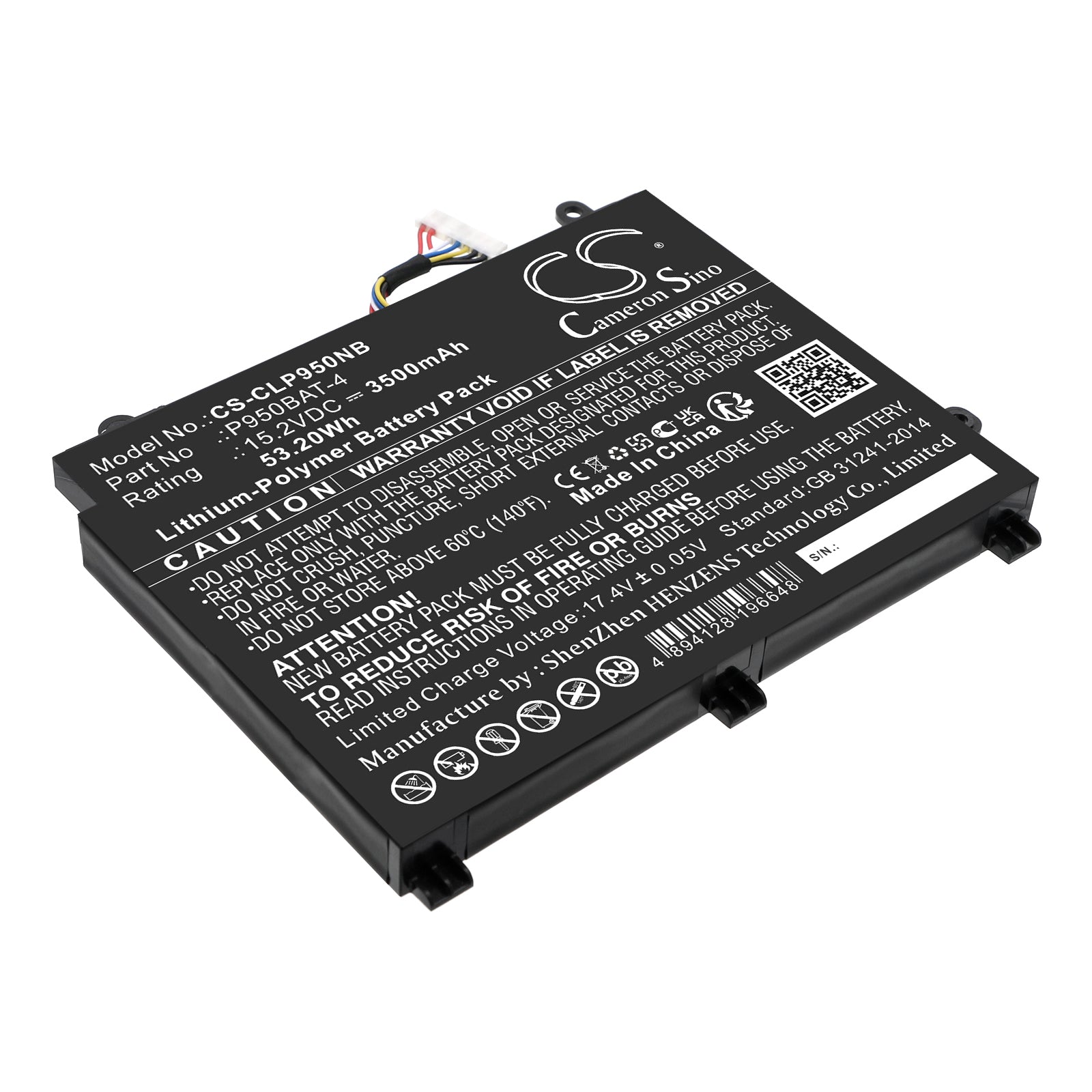 Li-Polymer, Notebook, Laptop Battery fits Hasee Kingbook T96e, Kingbook T97, 15.2V, 3500mAh Notebook, Laptop Cameron Sino Technology Limited