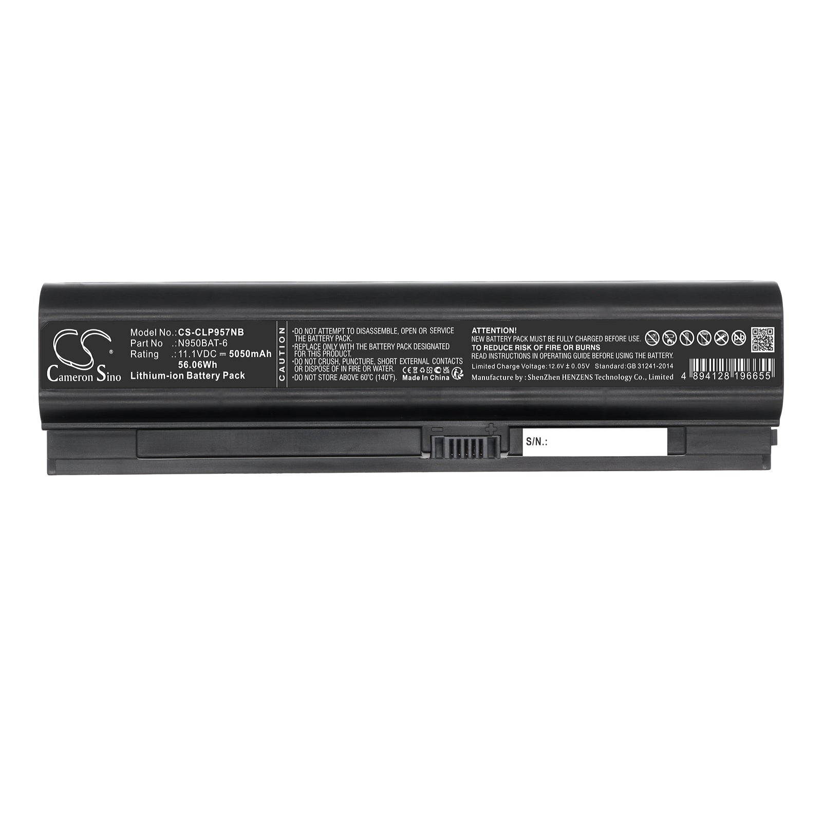 Li-ion, Notebook, Laptop Battery fits Hasee Cn95s04, Tx7, 11.1V, 5050mAh Notebook, Laptop Cameron Sino Technology Limited