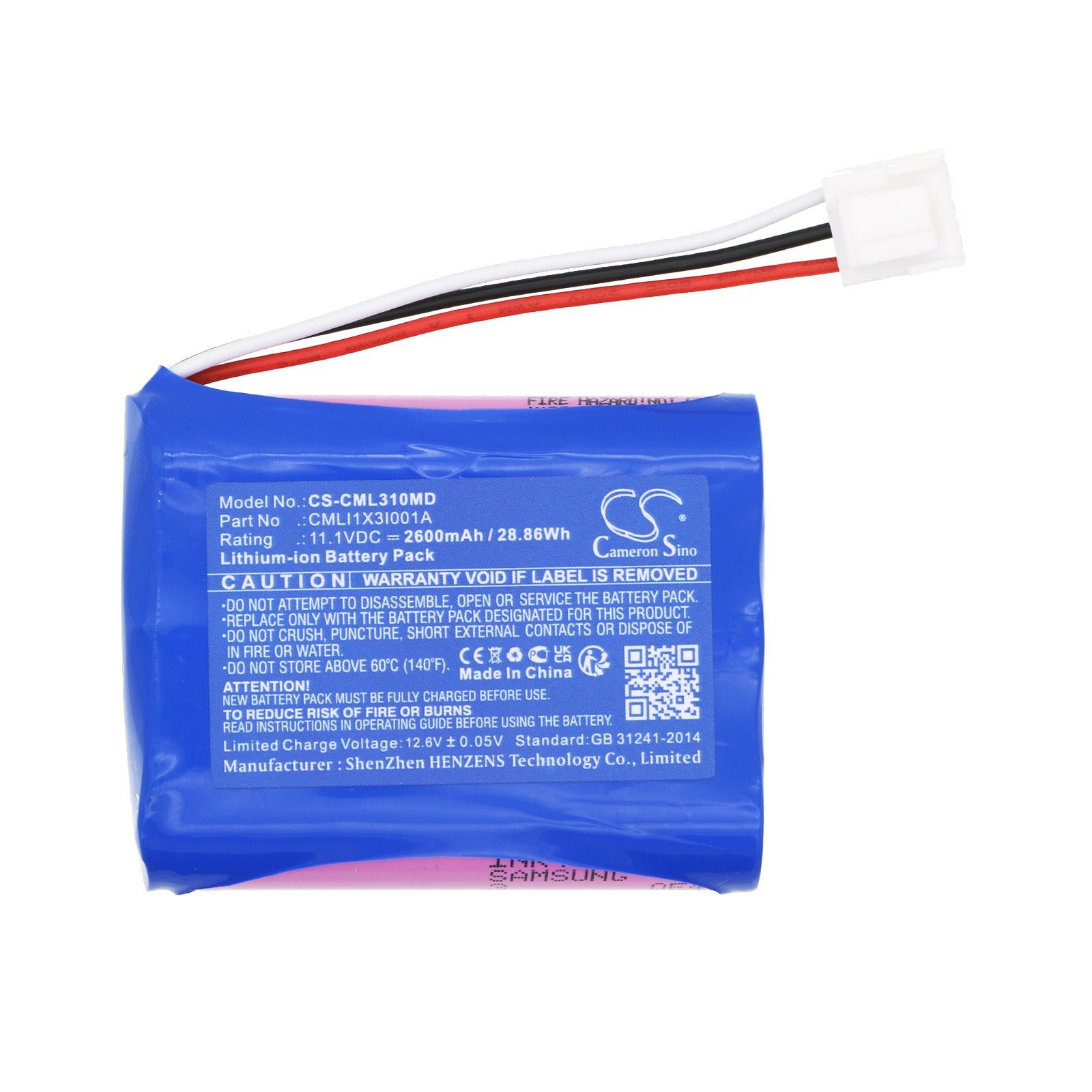 Li-ion, Medical Battery fits Comen Synhas, 11.1V, 2600mAh Medical Cameron Sino Technology Limited
