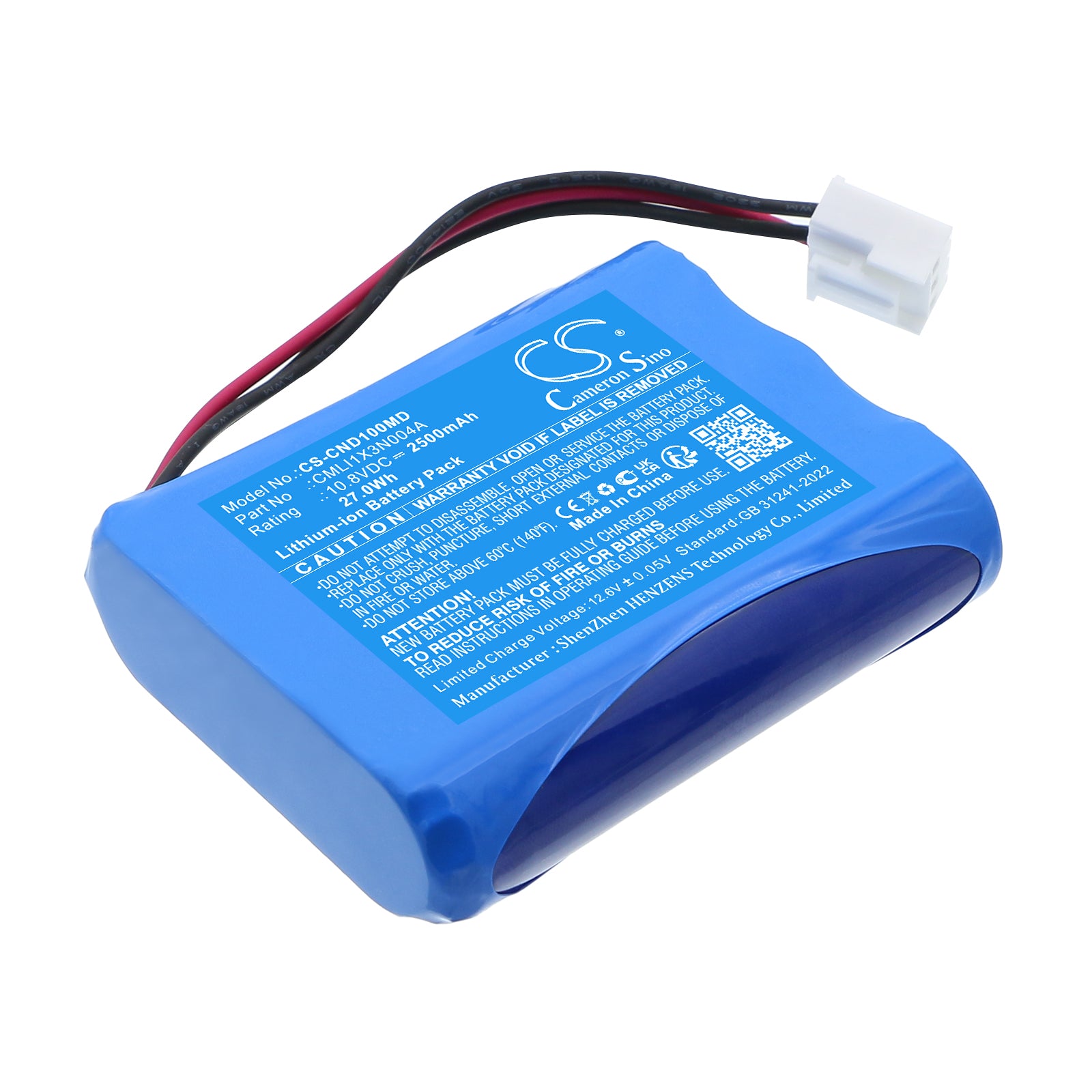 10.8V, Li-ion, 2500mAh, Battery fits COMEN ND10 Monitor, ND10A Monitor, 27Wh Medical Cameron Sino Technology Limited