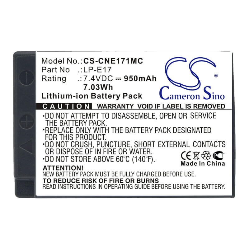 Li-ion Battery fits Canon, Eos 200d, Eos 750d 7.4V, 950mAh Home Electronics Cameron Sino Technology Limited
