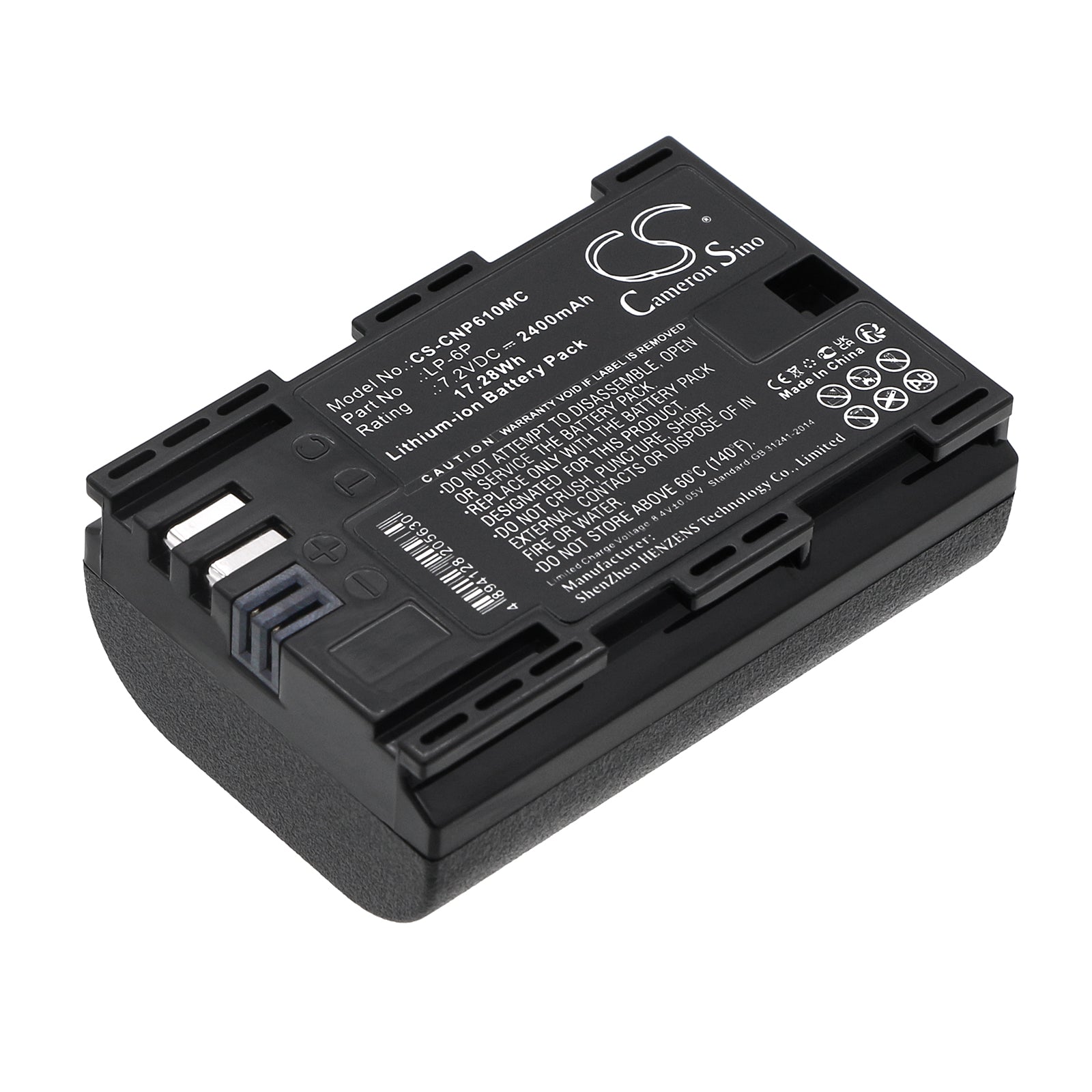 Li-ion, Camera Battery fits Canon 5d Mark Iii & Tether Tools Air Direct, 7.2V, 2400mAh Camera Cameron Sino Technology Limited