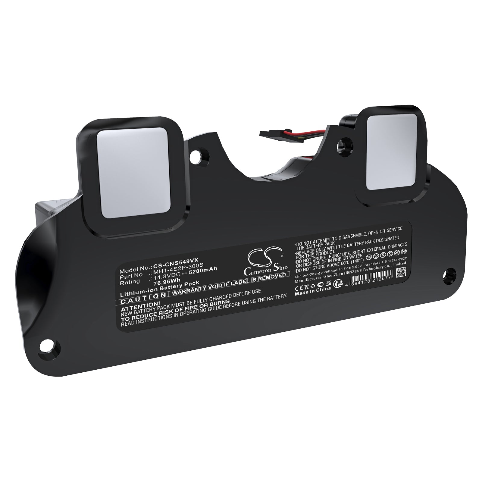 14.8V, Li-ion, 5200mAh, Battery fits Cecotec Conga 5090, Conga 5490, 76.96Wh Vacuum Cameron Sino Technology Limited