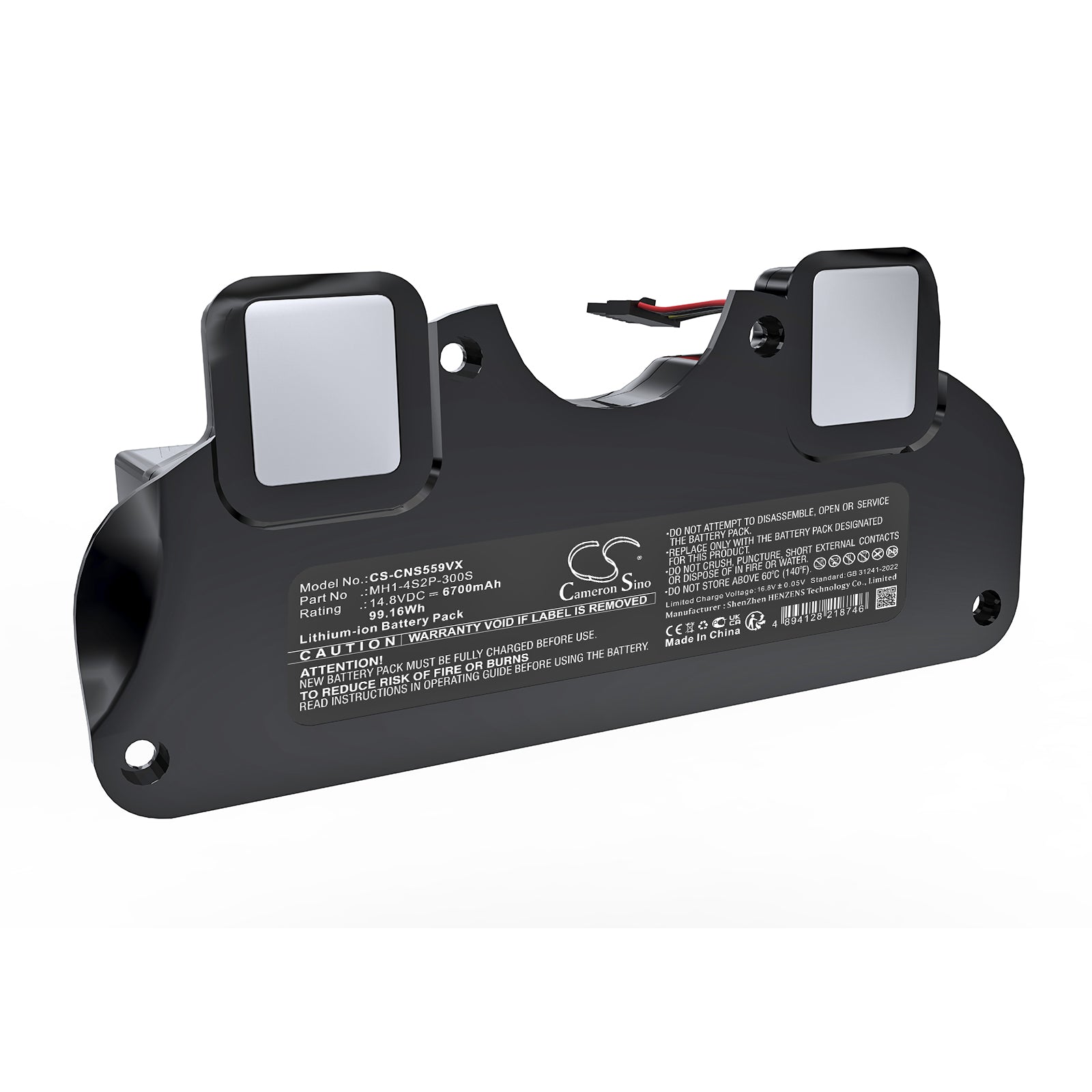 14.8V, Li-ion, 6700mAh, Battery fits Cecotec Conga 5090, Conga 5490, 99.16Wh Vacuum Cameron Sino Technology Limited