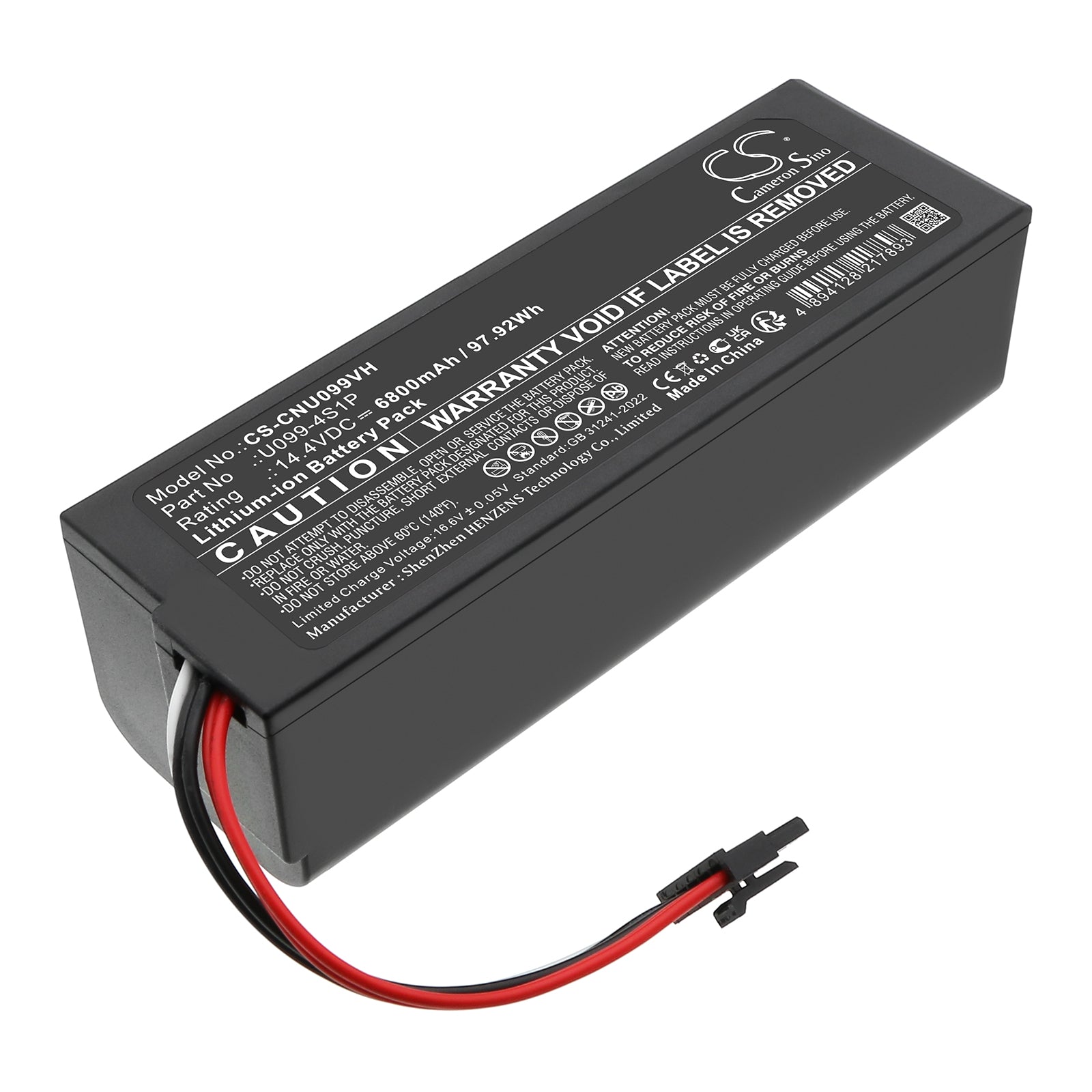 14.4V, Li-ion, 6800mAh, Battery fits Cecotec Conga 8090, Conga 8090 Ultra, 97.92Wh Vacuum Cameron Sino Technology Limited