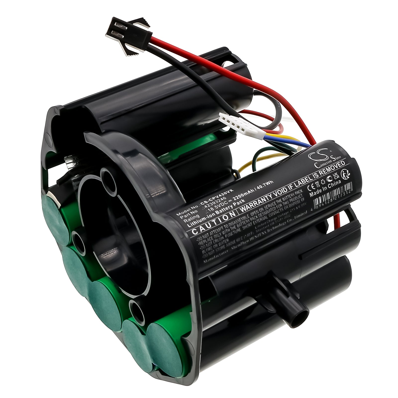 18.5V, Li-ion, 2200mAh, Battery fits Concept VP4135 (5 pin), VP4201 (5 pin), 40.7Wh Vacuum Cameron Sino Technology Limited