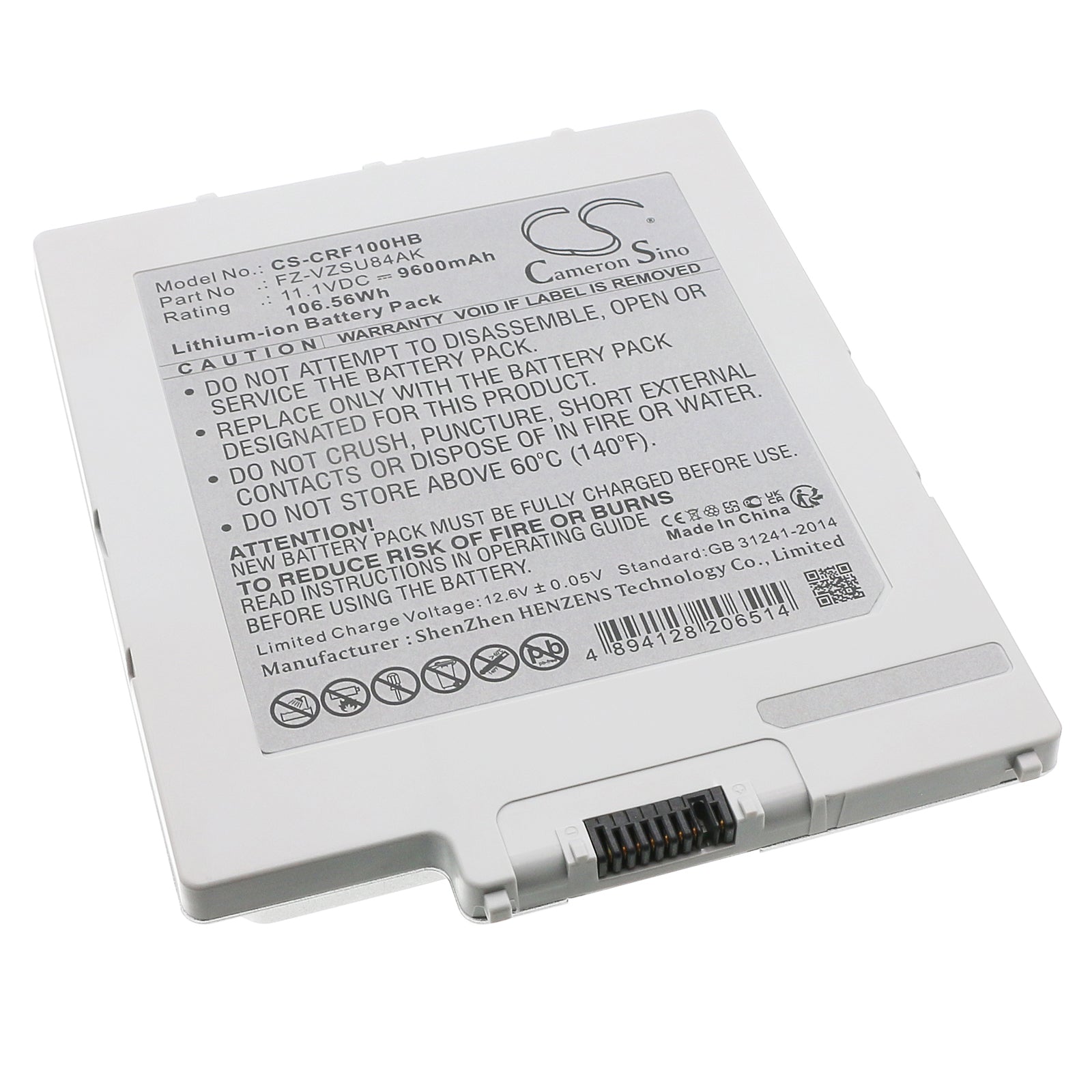 Li-ion, Notebook, Laptop Battery fits Panasonic Fz-g1a, Fz-g1b, 11.1V, 9600mAh Notebook, Laptop Cameron Sino Technology Limited