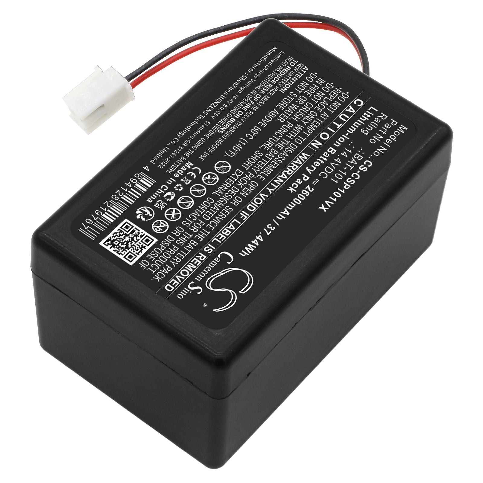 14.4V, Li-ion, 2600mAh, Battery fits Cleanmaxx Smart Plus, 37.44Wh Vacuum Cameron Sino Technology Limited