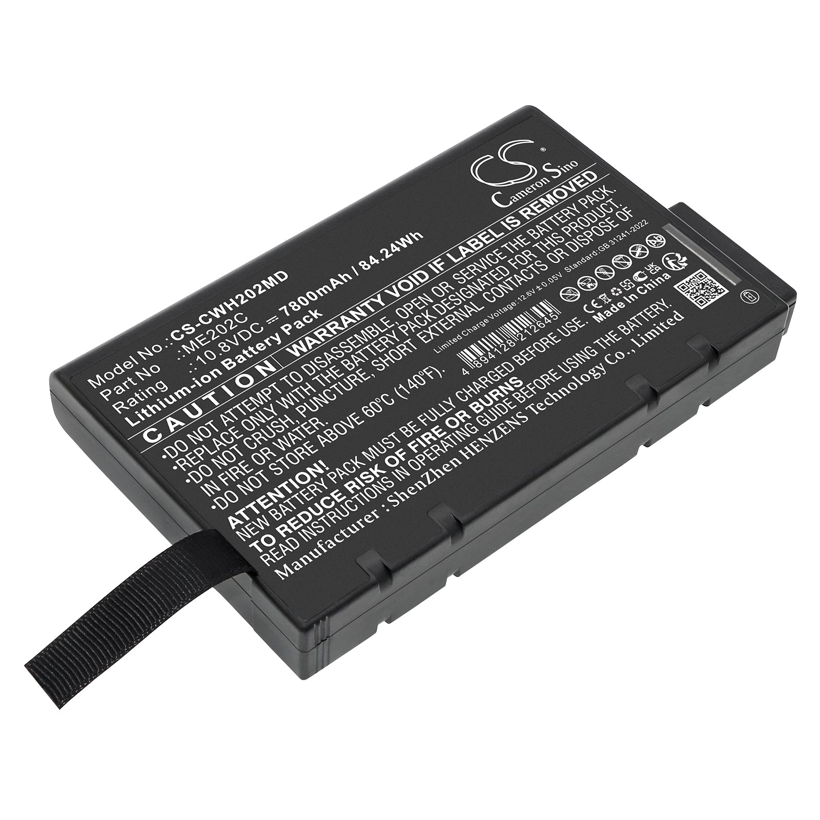10.8V, Li-ion, 7800mAh, Battery fits ChenWei CWH-2020, 84.24Wh Medical Cameron Sino Technology Limited
