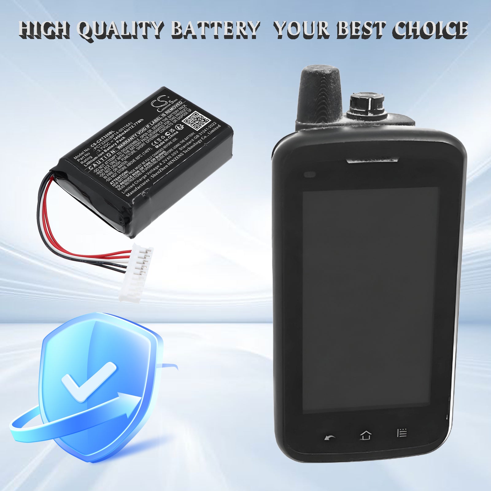 3.7V, Li-ion, 3450mAh, Battery fits C-One PCT3200 Rugged, 12.77Wh Barcode Scanner Cameron Sino Technology Limited