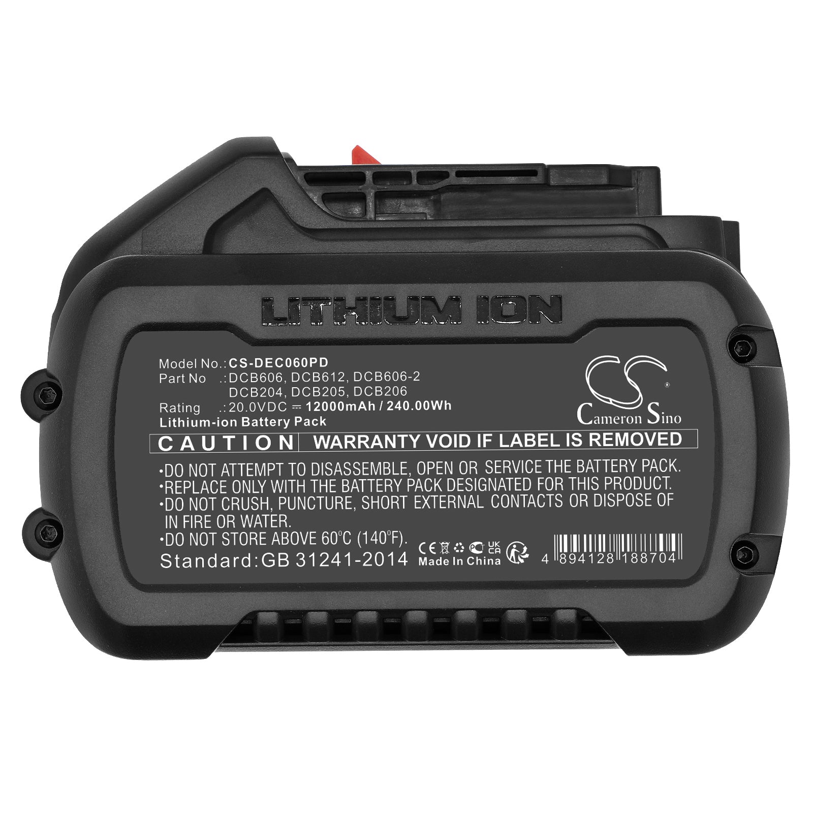 Li-ion, Power Tools Battery fits Dewalt 120v Max, 12v Max Li-ion, 20.0V, 12000mAh Power Tools Cameron Sino Technology Limited