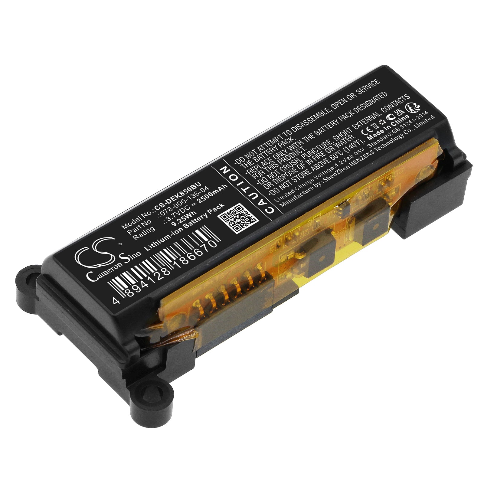 Li-ion, RAID Controller Battery fits Dell Calypso I/o Controller Card Dg, Controller Card Dgk85, 3.7V, 2500mAh RAID Controller Cameron Sino Technology Limited