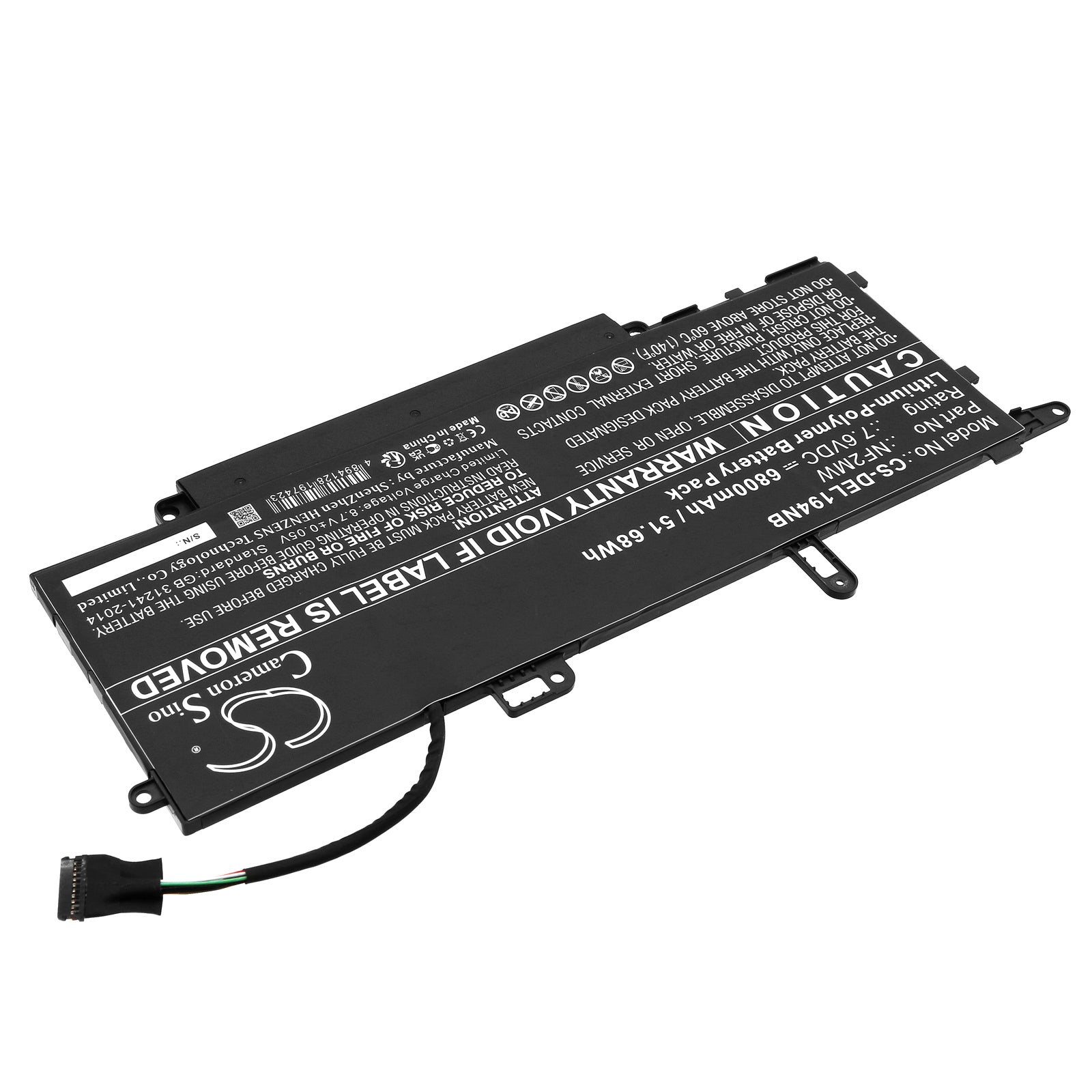 Li-Polymer, Notebook, Laptop Battery fits Dell Latitude 14 9410 27m6v, Latitude 14 9410 28hym, 7.6V, 6800mAh Notebook, Laptop Cameron Sino Technology Limited