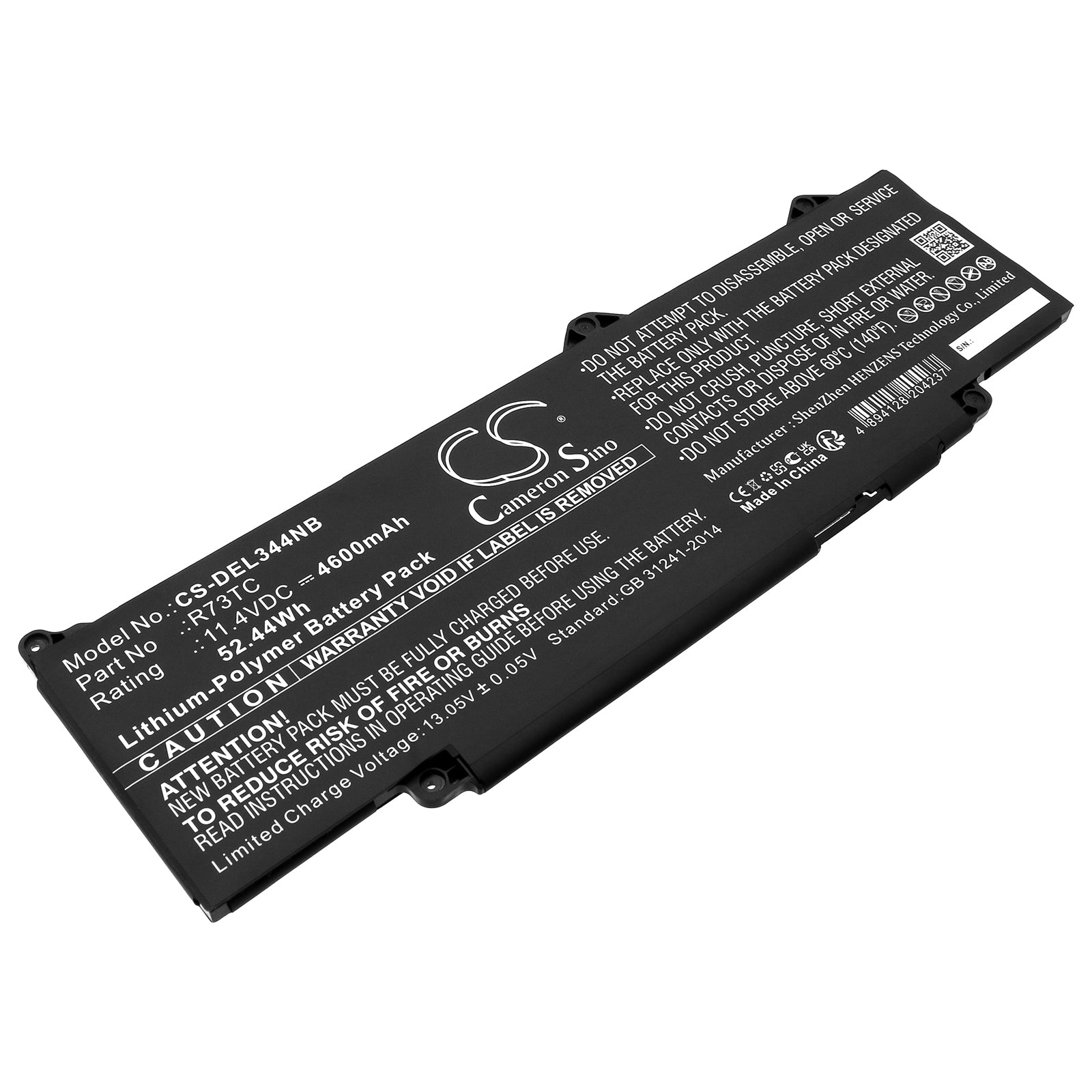 Li-ion, Notebook, Laptop Battery fits Dell Latitude 3440 2023, Precision 3480, 11.4V, 4600mAh Notebook, Laptop Cameron Sino Technology Limited