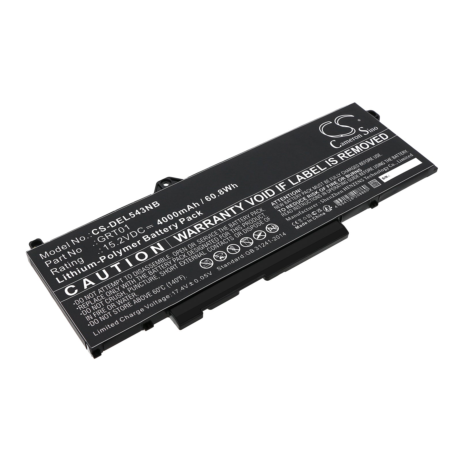 Li-Polymer, Notebook, Laptop Battery fits Dell Alienware M17 R5 Amd, Latitude 14 5431, 15.2V, 4000mAh Notebook, Laptop Cameron Sino Technology Limited
