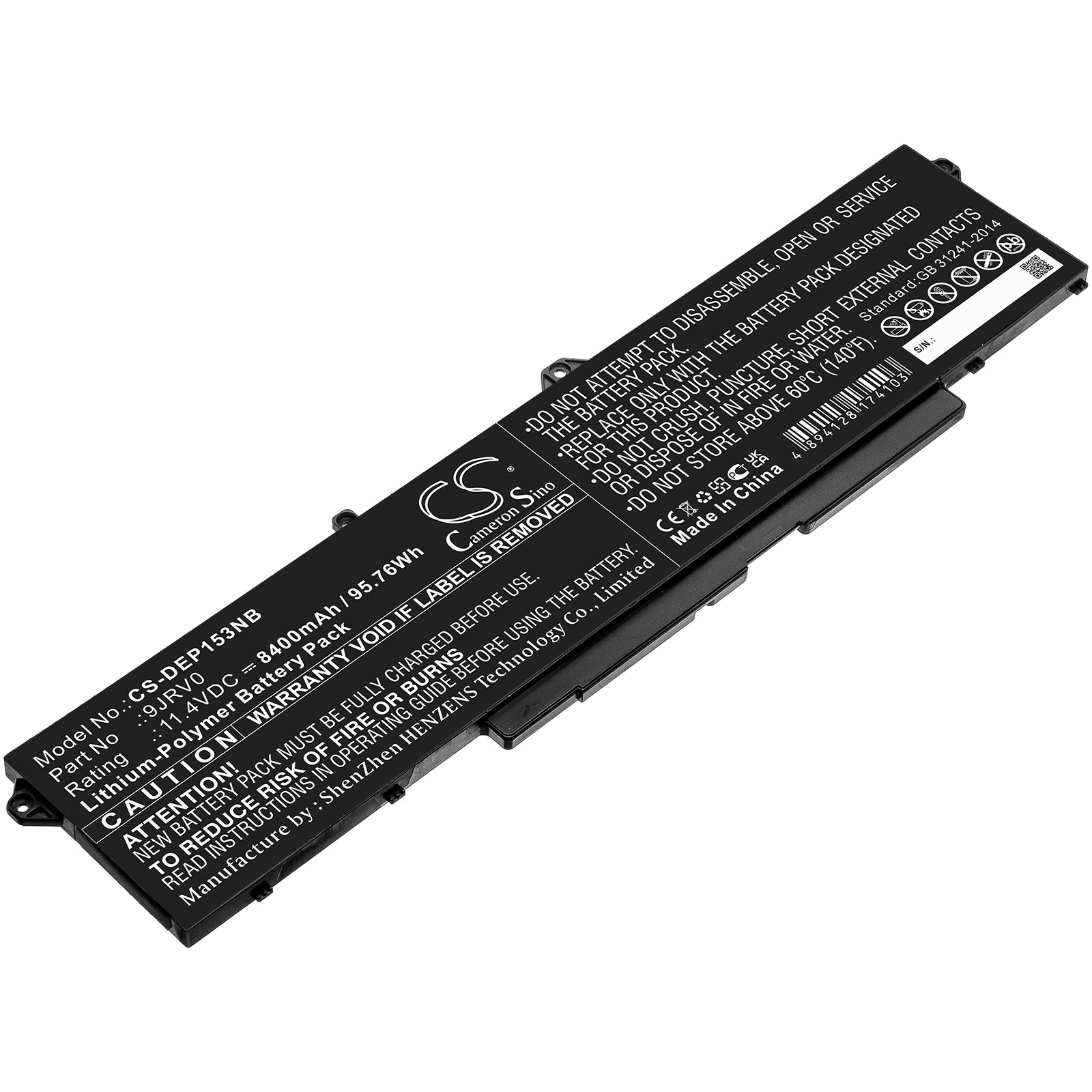 Li-Polymer, Notebook, Laptop Battery fits Dell Precision 15 3561, 11.4V, 8400mAh Notebook, Laptop Cameron Sino Technology Limited