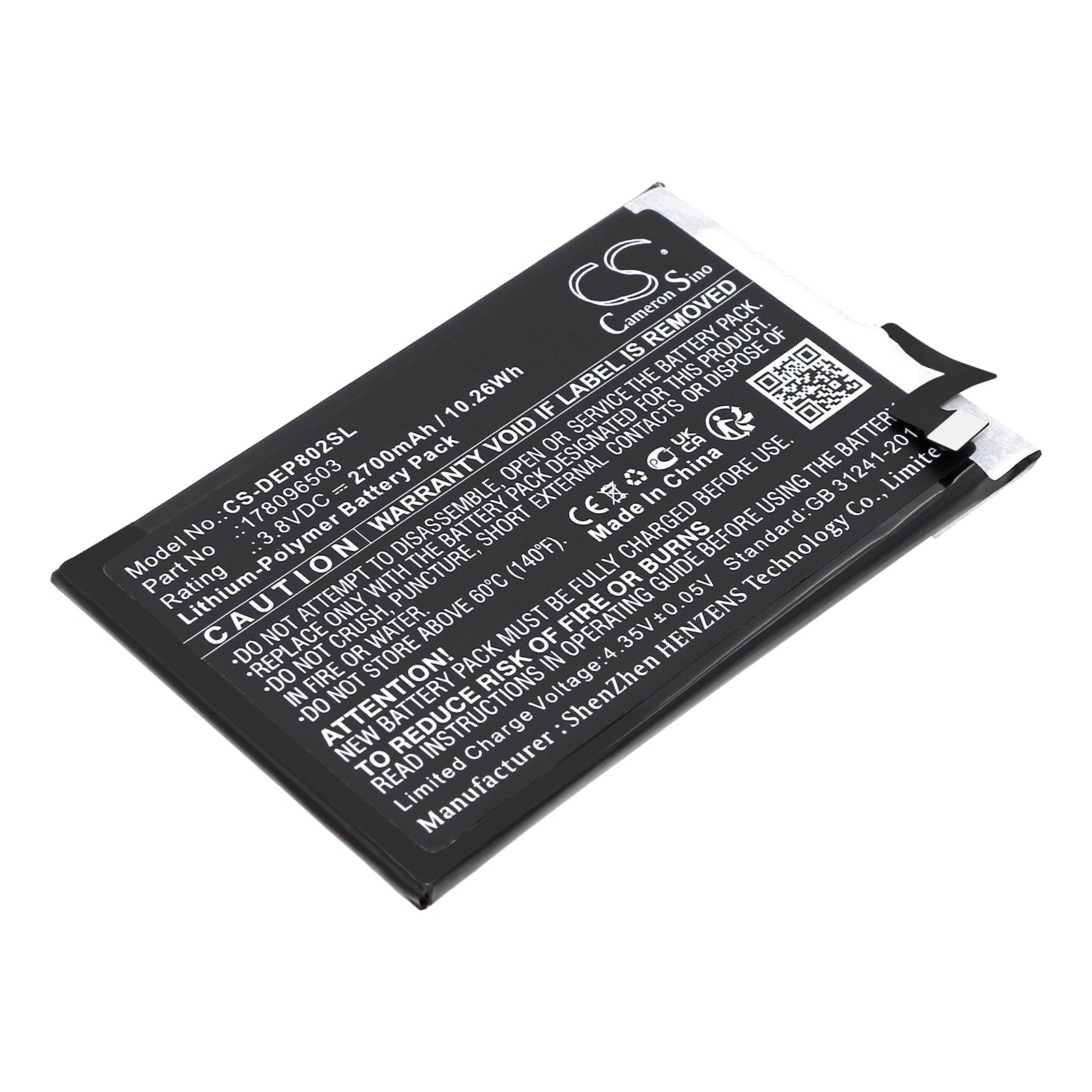 Li-Polymer, Mobile, SmartPhone Battery fits Doro 8020x, 8020x Lte, 3.8V, 2700mAh Mobile, SmartPhone Cameron Sino Technology Limited