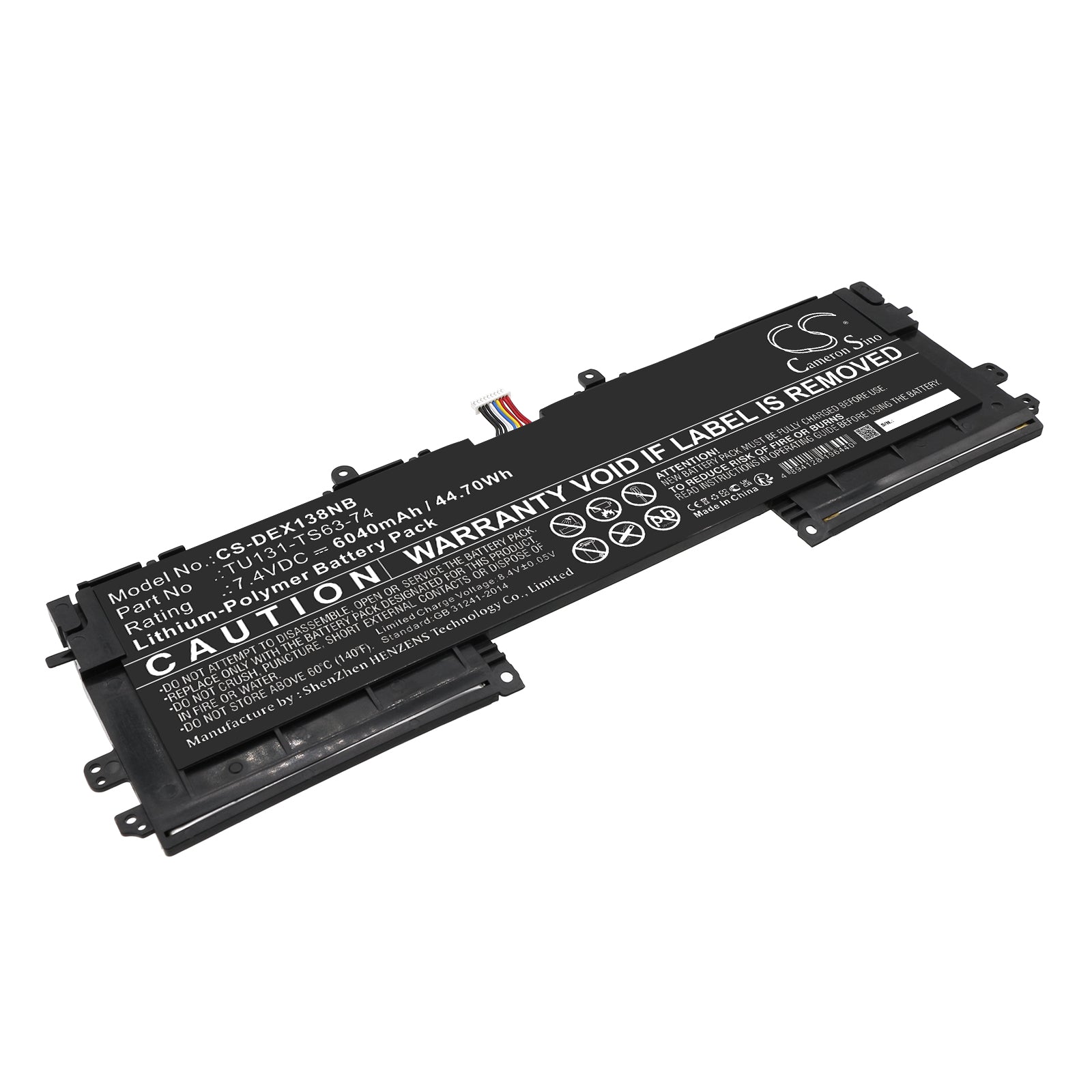 Li-Polymer, Notebook, Laptop Battery fits Dell Schenker S306, Tu131, 7.4V, 6040mAh Notebook, Laptop Cameron Sino Technology Limited