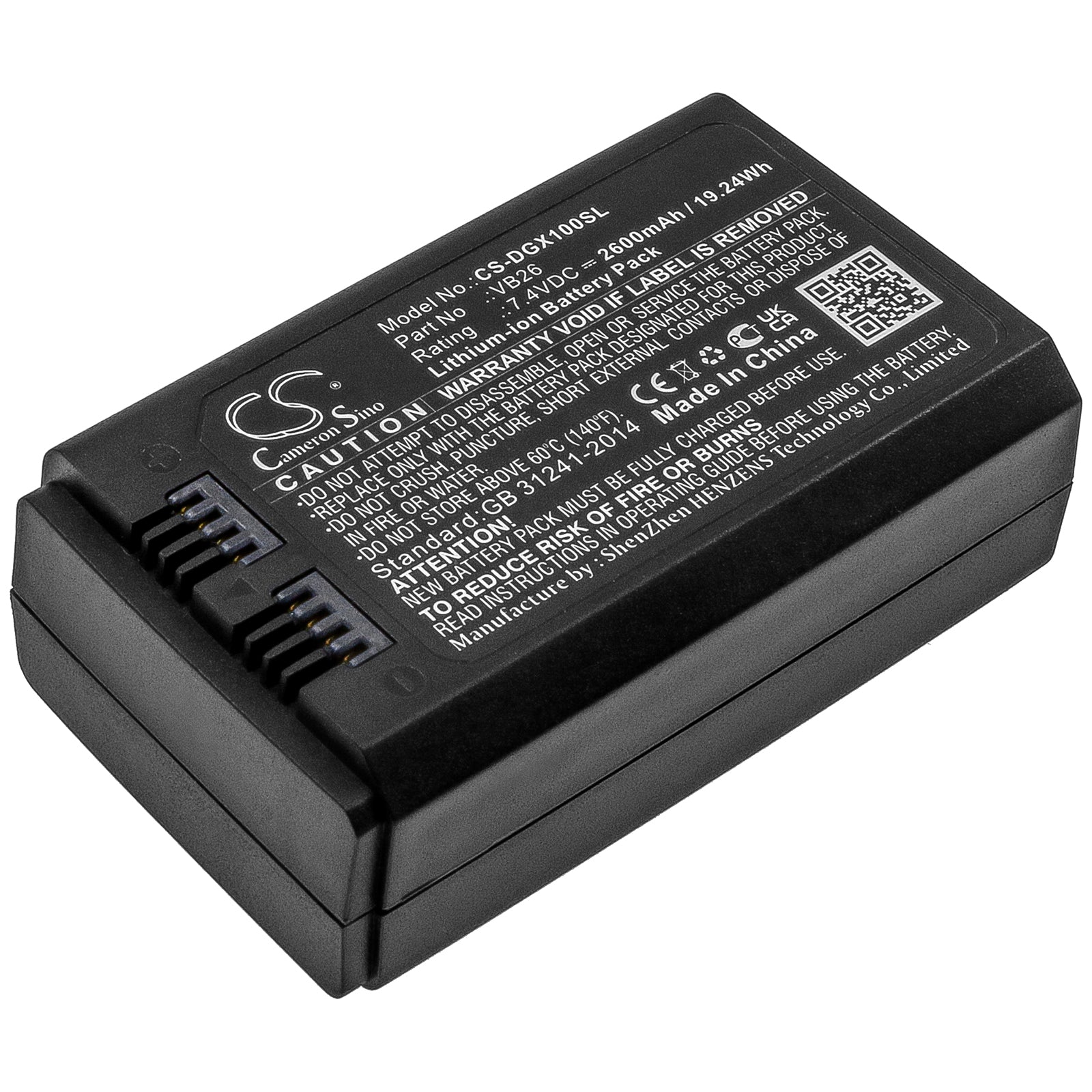 Li-ion, Strobe Lighting Battery fits Godox V1, 7.4V, 2600mAh Strobe Lighting Cameron Sino Technology Limited