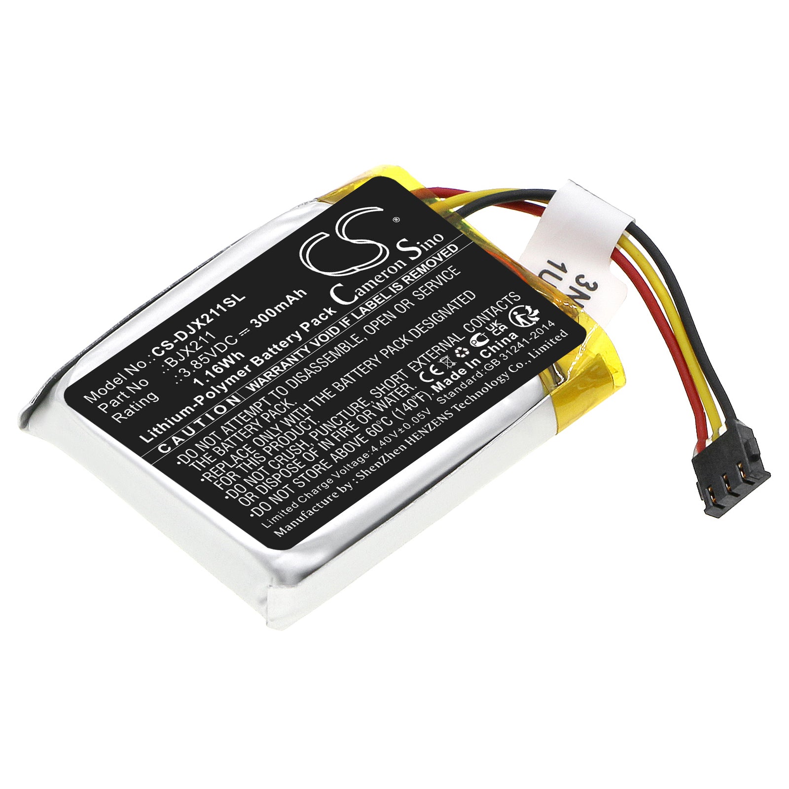 Li-Polymer, Microphone Battery fits Dji Mic, Mic Wireless Microphone Transm, 3.85V, 300mAh Microphone Cameron Sino Technology Limited