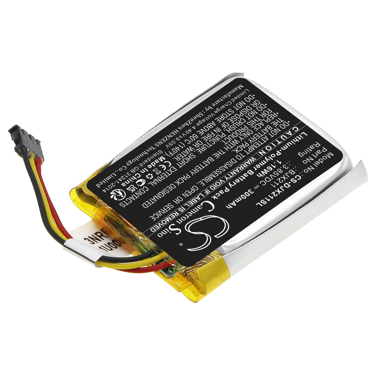 Li-Polymer, Microphone Battery fits Dji Mic, Mic Wireless Microphone Transm, 3.85V, 300mAh Microphone Cameron Sino Technology Limited