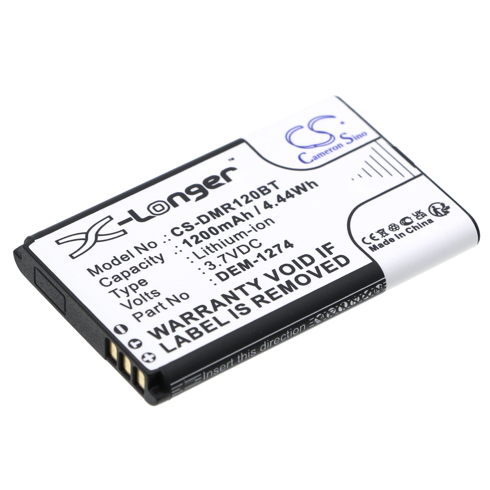 Li-ion, Alarm System Battery fits Paradox K32rf Wireless Led Kyepad, Dem K32rf, 3.7V, 1200mAh Alarm System Cameron Sino Technology Limited