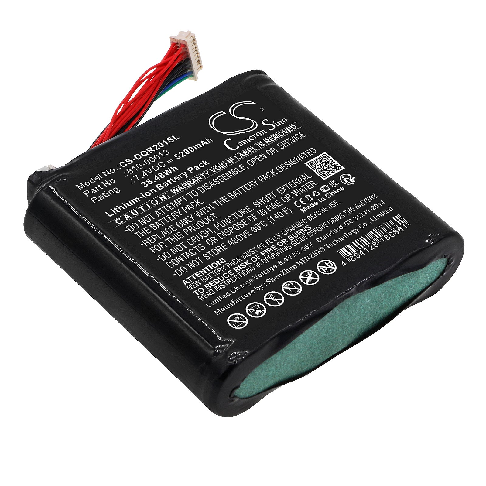 Li-ion, VR Battery fits Daqri Dqr002001, Smart Glasses, 7.4V, 5200mAh VR Cameron Sino Technology Limited