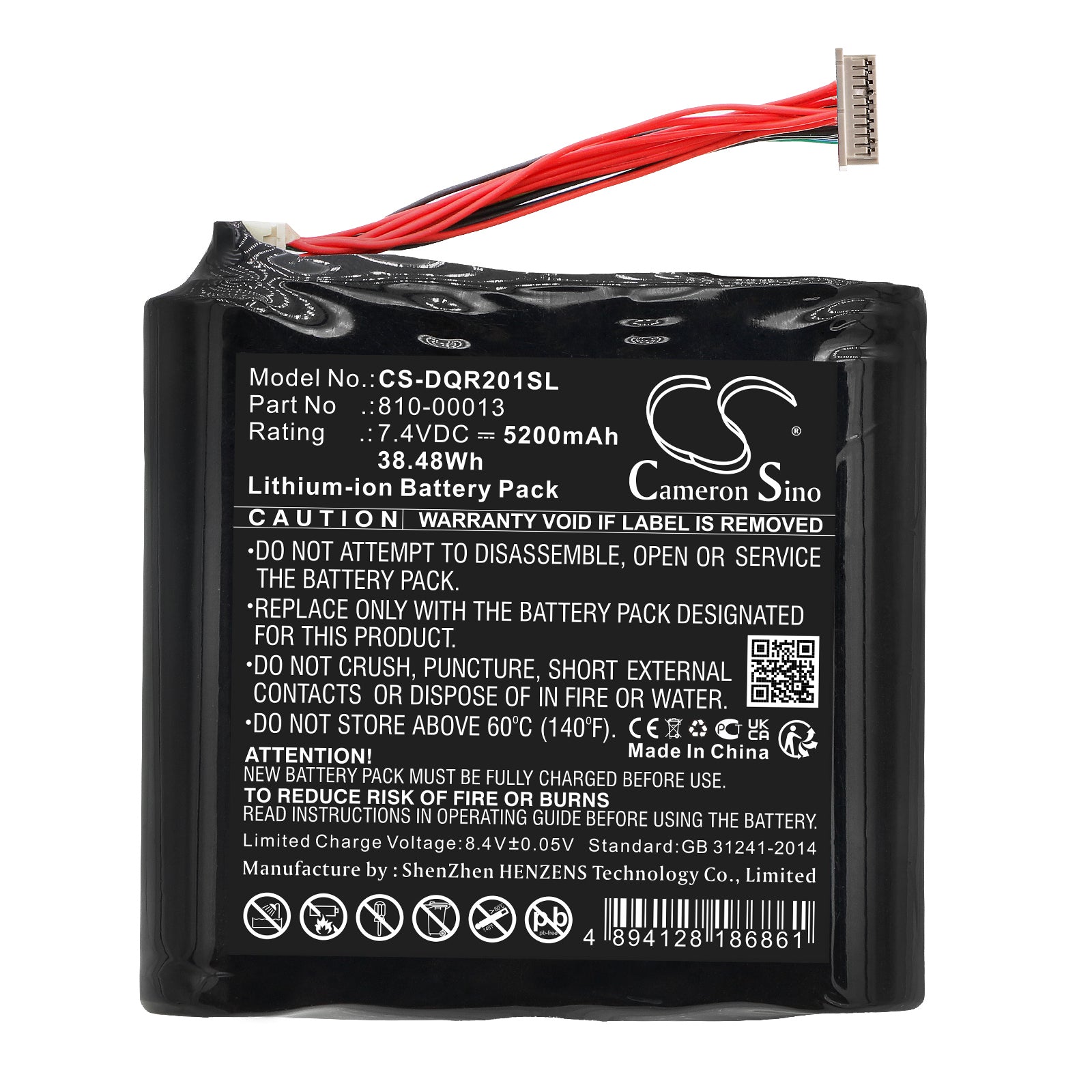 Li-ion, VR Battery fits Daqri Dqr002001, Smart Glasses, 7.4V, 5200mAh VR Cameron Sino Technology Limited