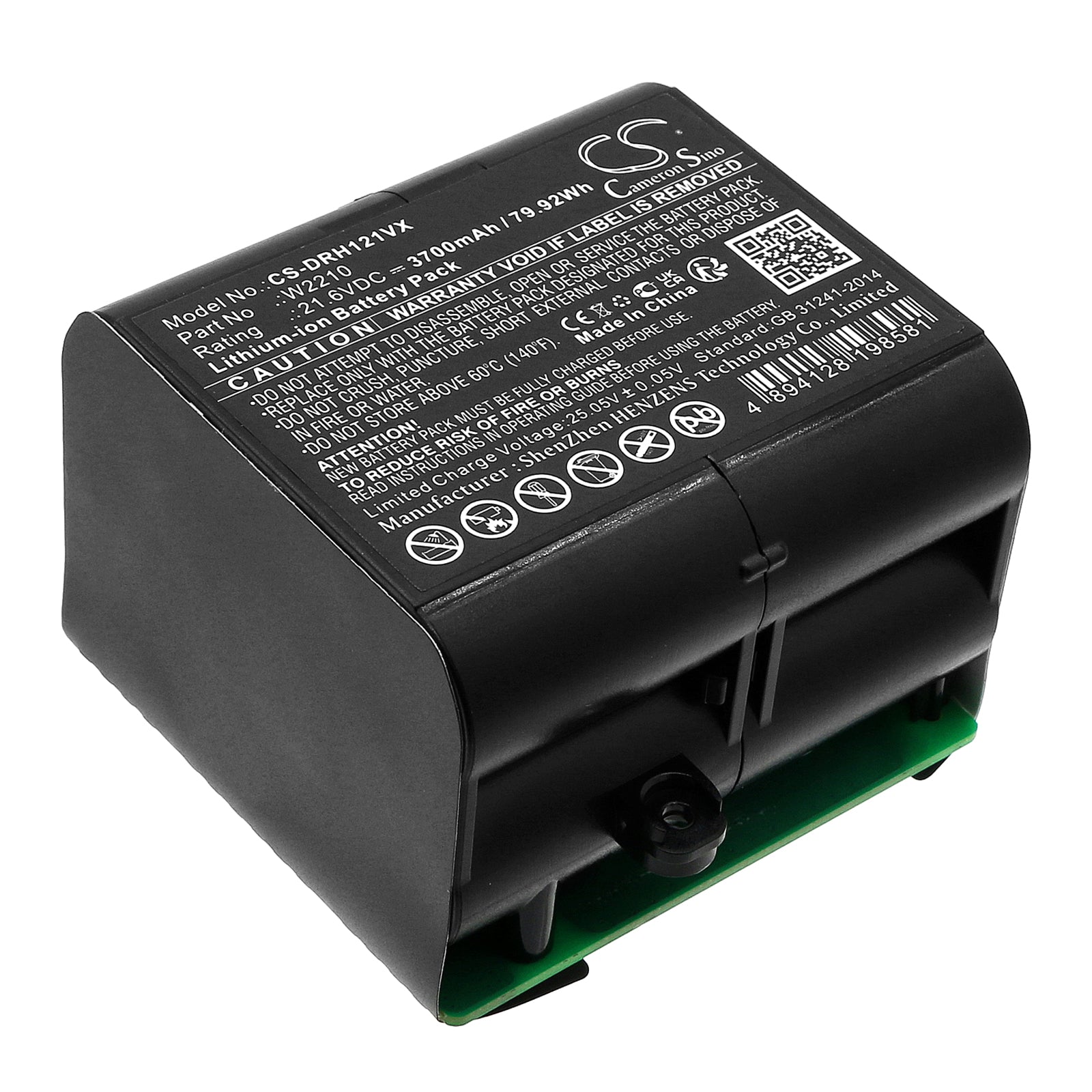Li-ion, Vacuum Battery fits Dreame H12, H12 Pro, 21.6V, 3700mAh Vacuum Cameron Sino Technology Limited