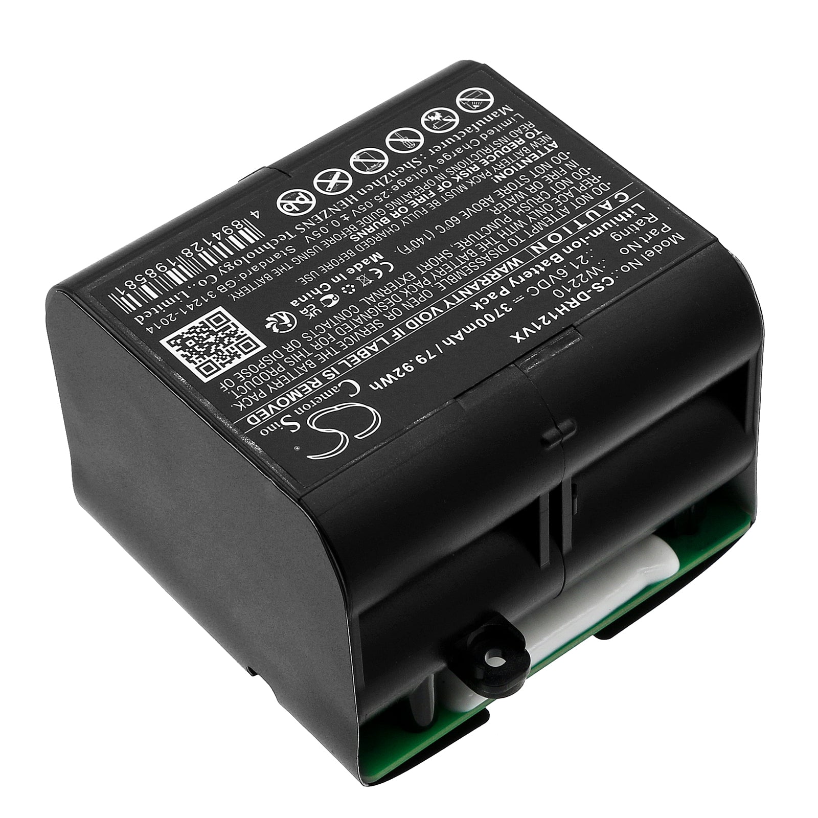 Li-ion, Vacuum Battery fits Dreame H12, H12 Pro, 21.6V, 3700mAh Vacuum Cameron Sino Technology Limited