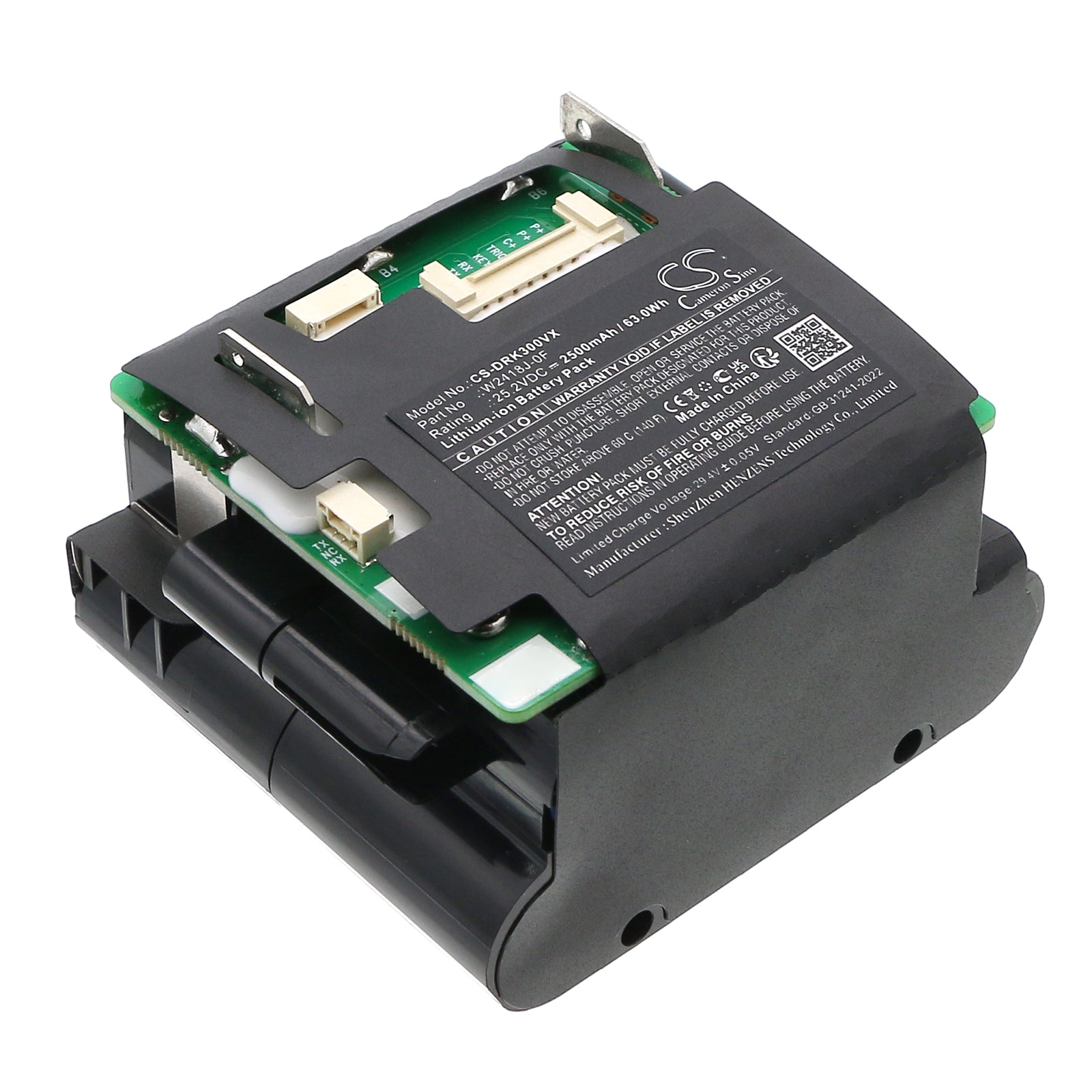 25.2V, Li-ion, 2500mAh, Battery fits Dreame Mova K30, Mova K30 Pro, 63Wh Vacuum Cameron Sino Technology Limited