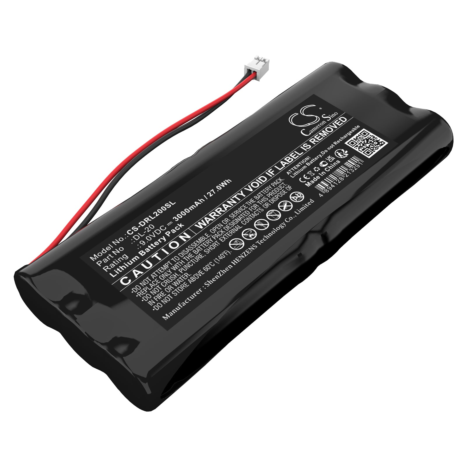 9V, Lithium, 3000mAh, Battery fits Intellikey 100225, PT00212L, 27Wh Door Lock Cameron Sino Technology Limited