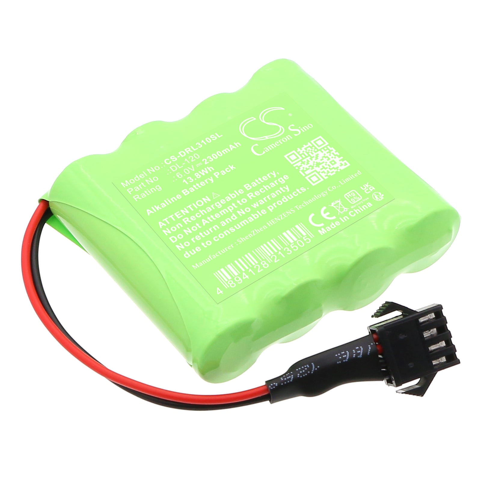 6V, Alkaline, 2300mAh, Battery fits Intellikey 100219, DL-120, 13.8Wh Door Lock Cameron Sino Technology Limited