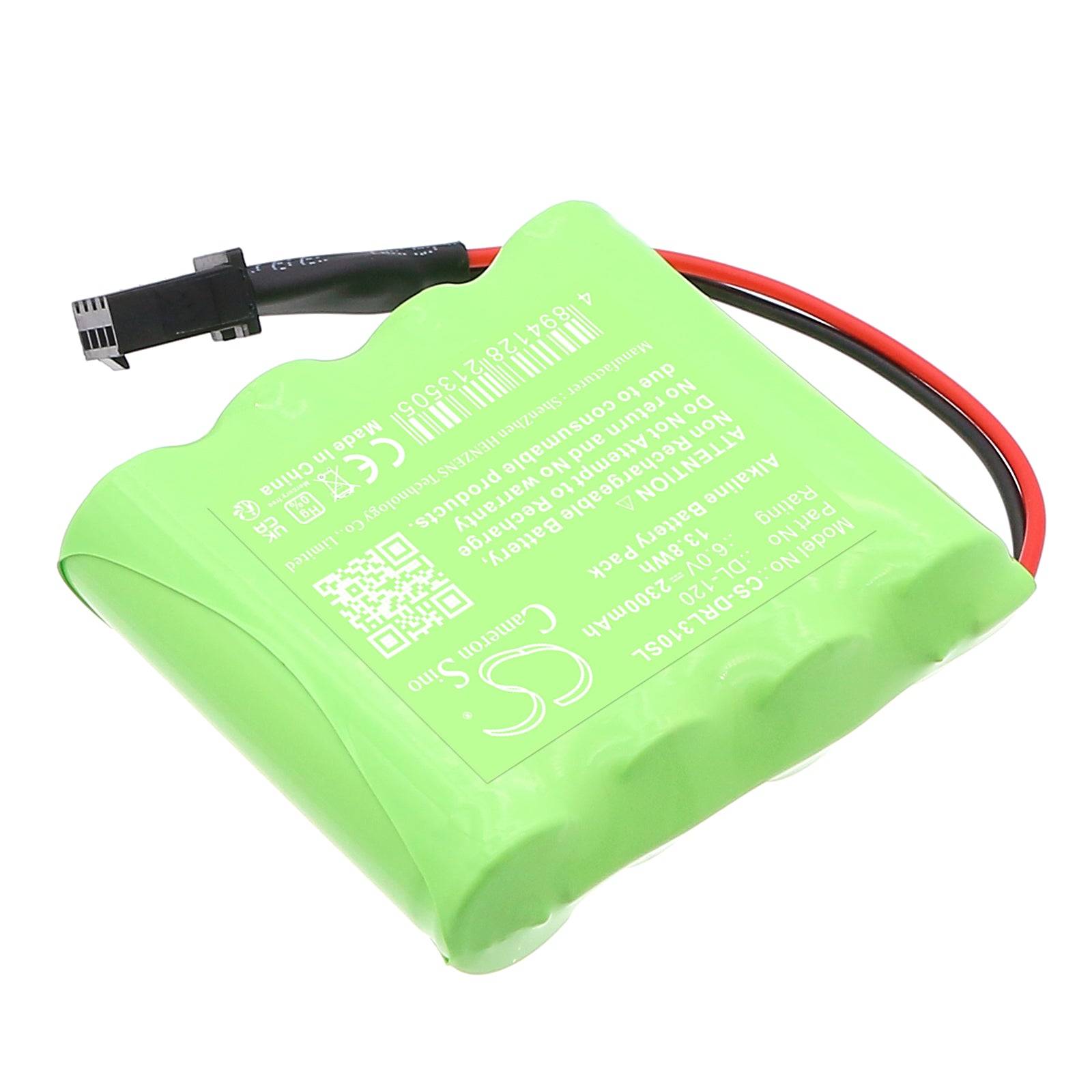 6V, Alkaline, 2300mAh, Battery fits Intellikey 100219, DL-120, 13.8Wh Door Lock Cameron Sino Technology Limited