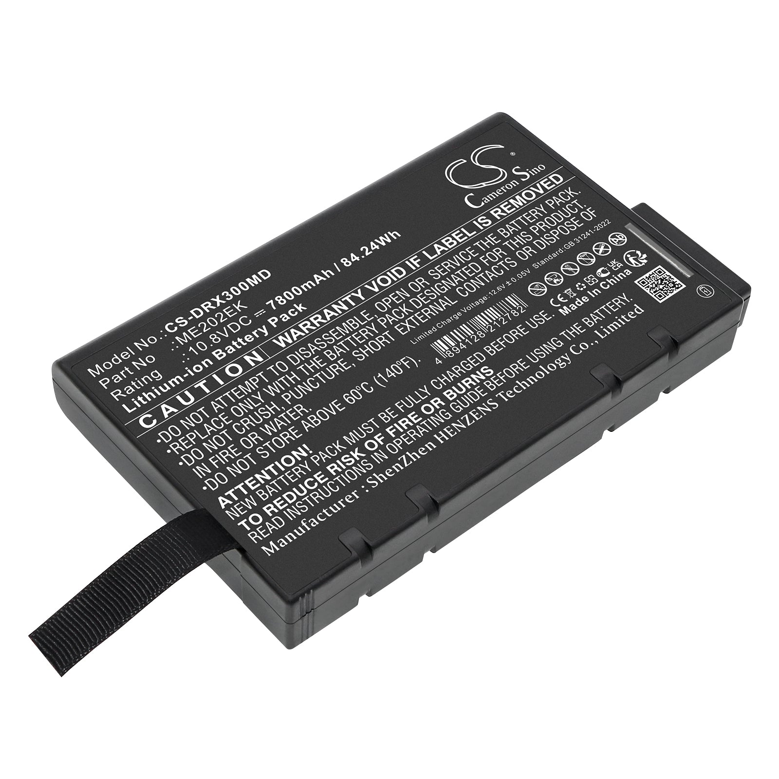 10.8V, Li-ion, 7800mAh, Battery fits Drager Oxylog 2000, Oxylog 3000, 84.24Wh Medical Cameron Sino Technology Limited