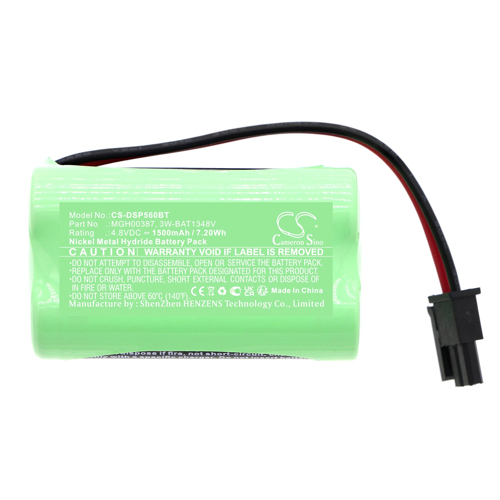 Ni-MH, Alarm System Battery fits Dsc Central Wp8010, Central Wp8030, 4.8V, 1500mAh Alarm System Cameron Sino Technology Limited